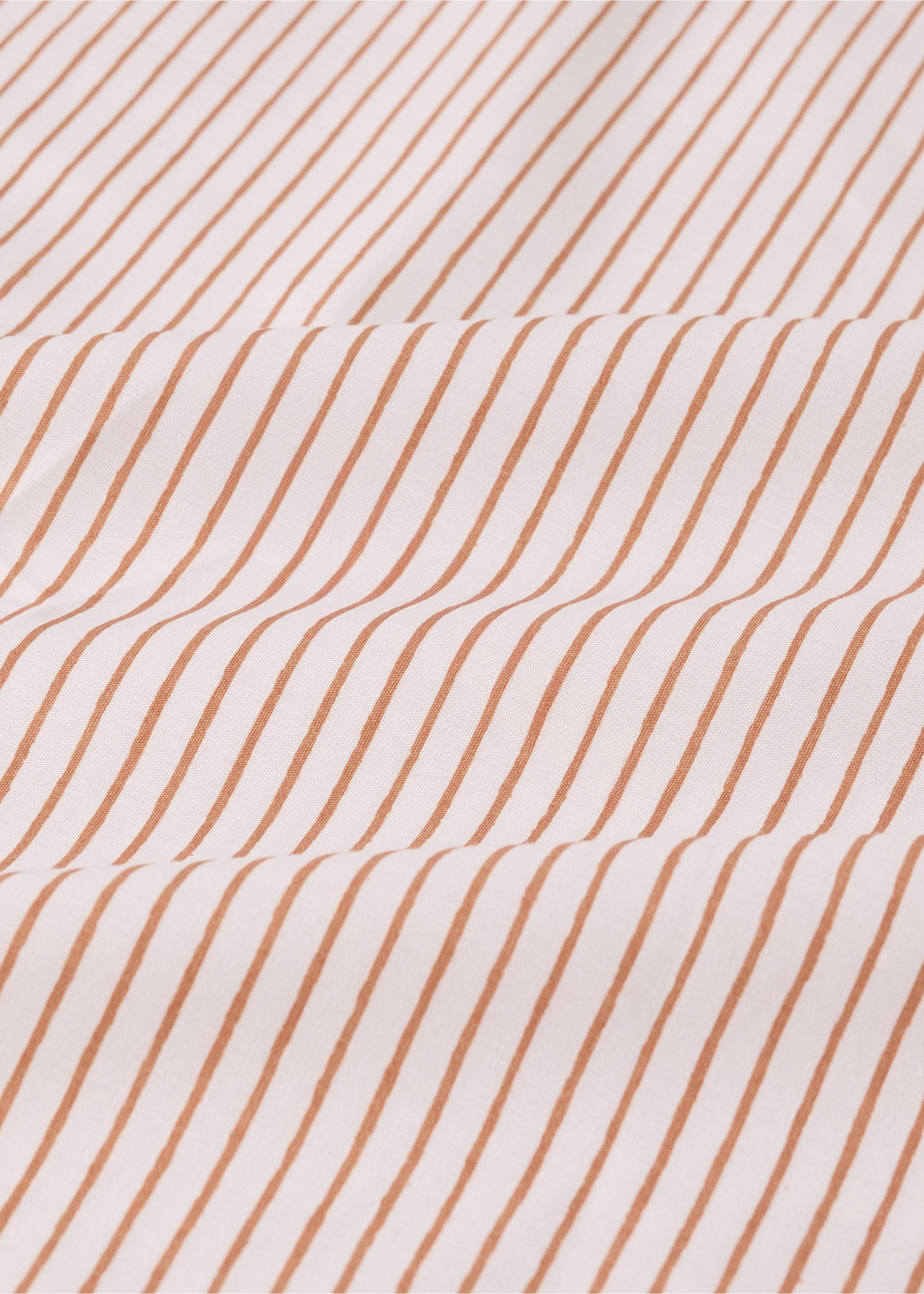 Cotton percale striped children's top sheet for 90 cm bed - Details of the article 2, Russet. Ref: 27034061-00.