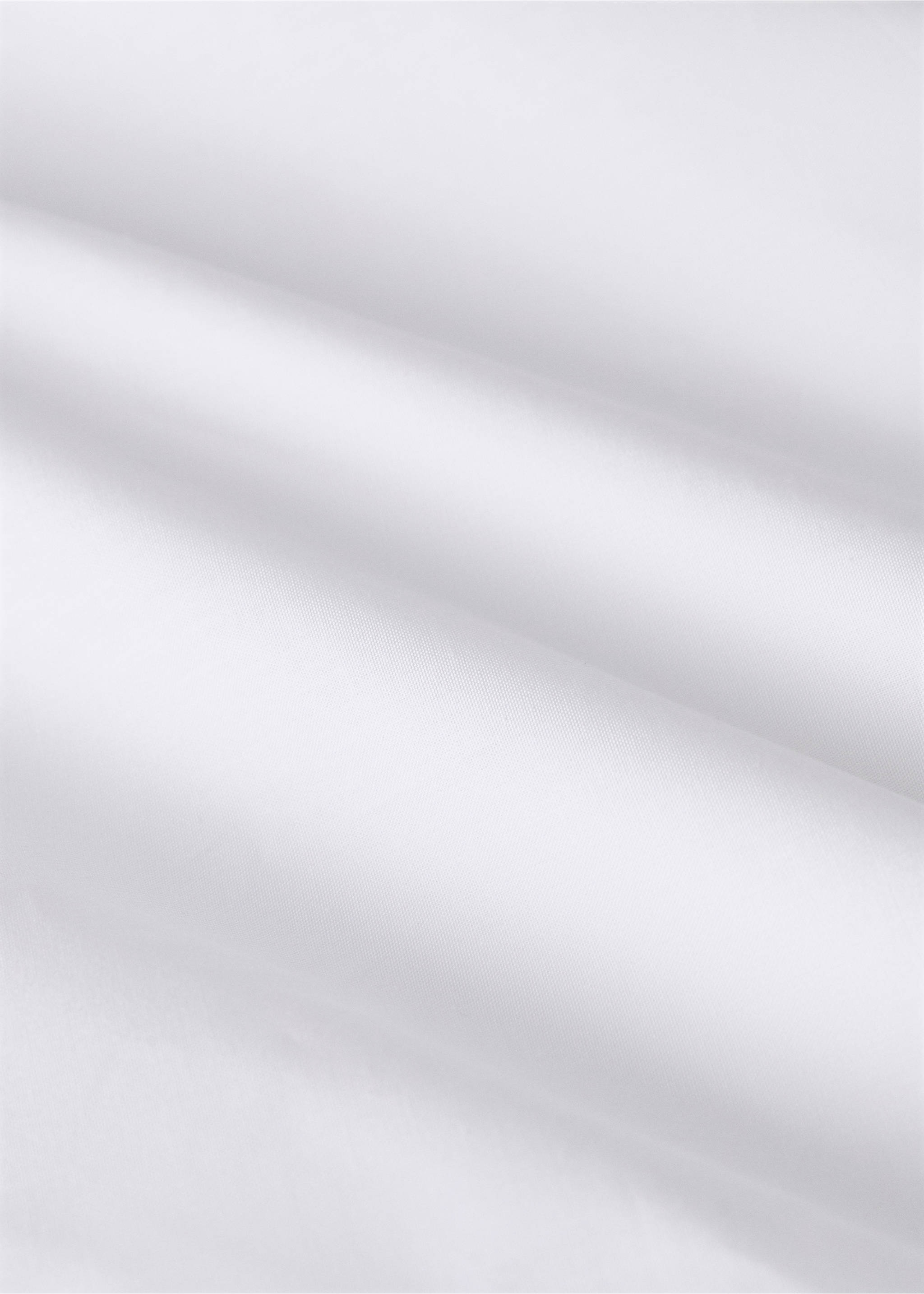 Cot bed fitted sheet in percale piqué cotton - Details of the article 2, White. Ref: 27034064-00.