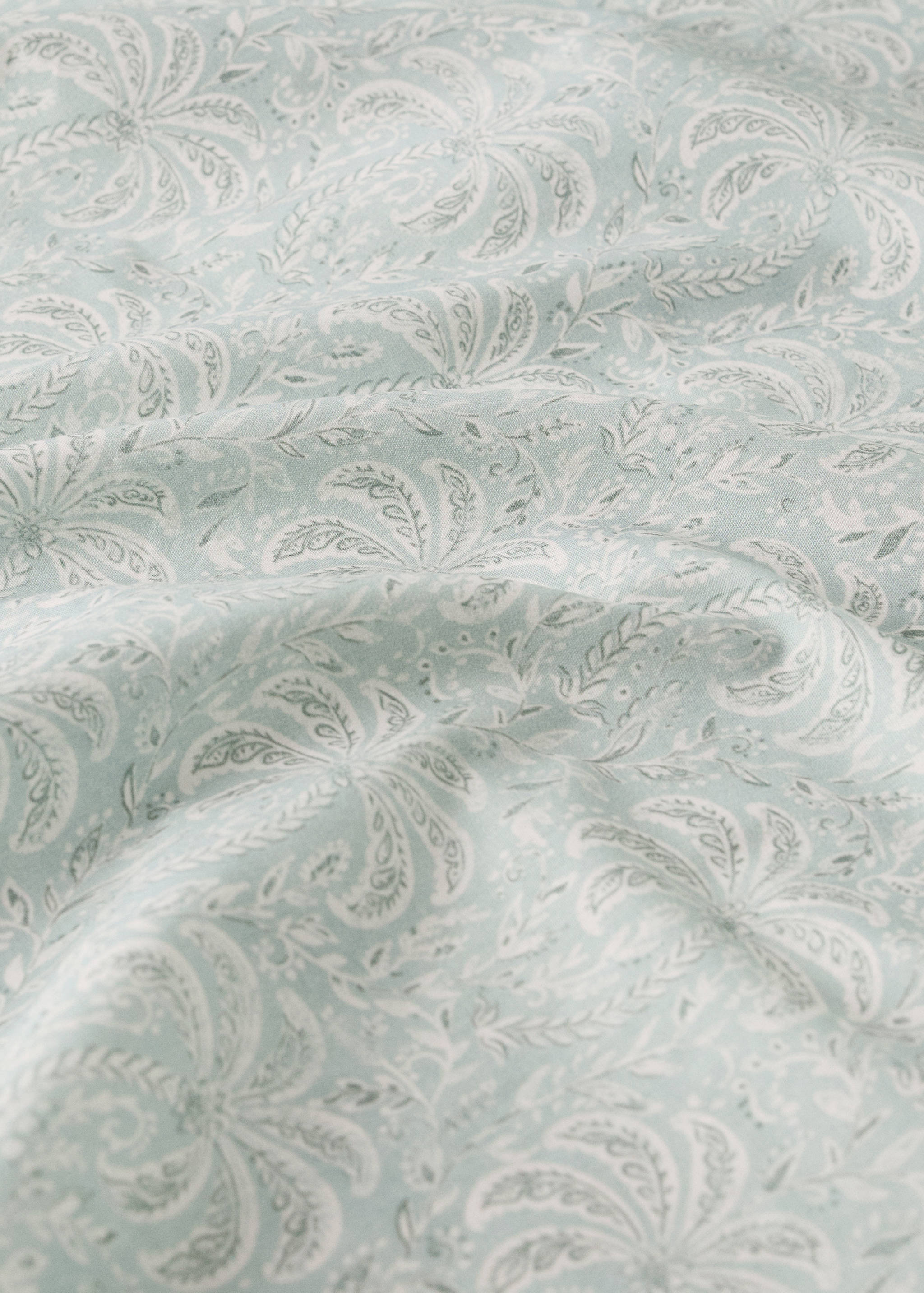 Cot bed fitted sheet in percale cotton with palm tree design - Details of the article 2