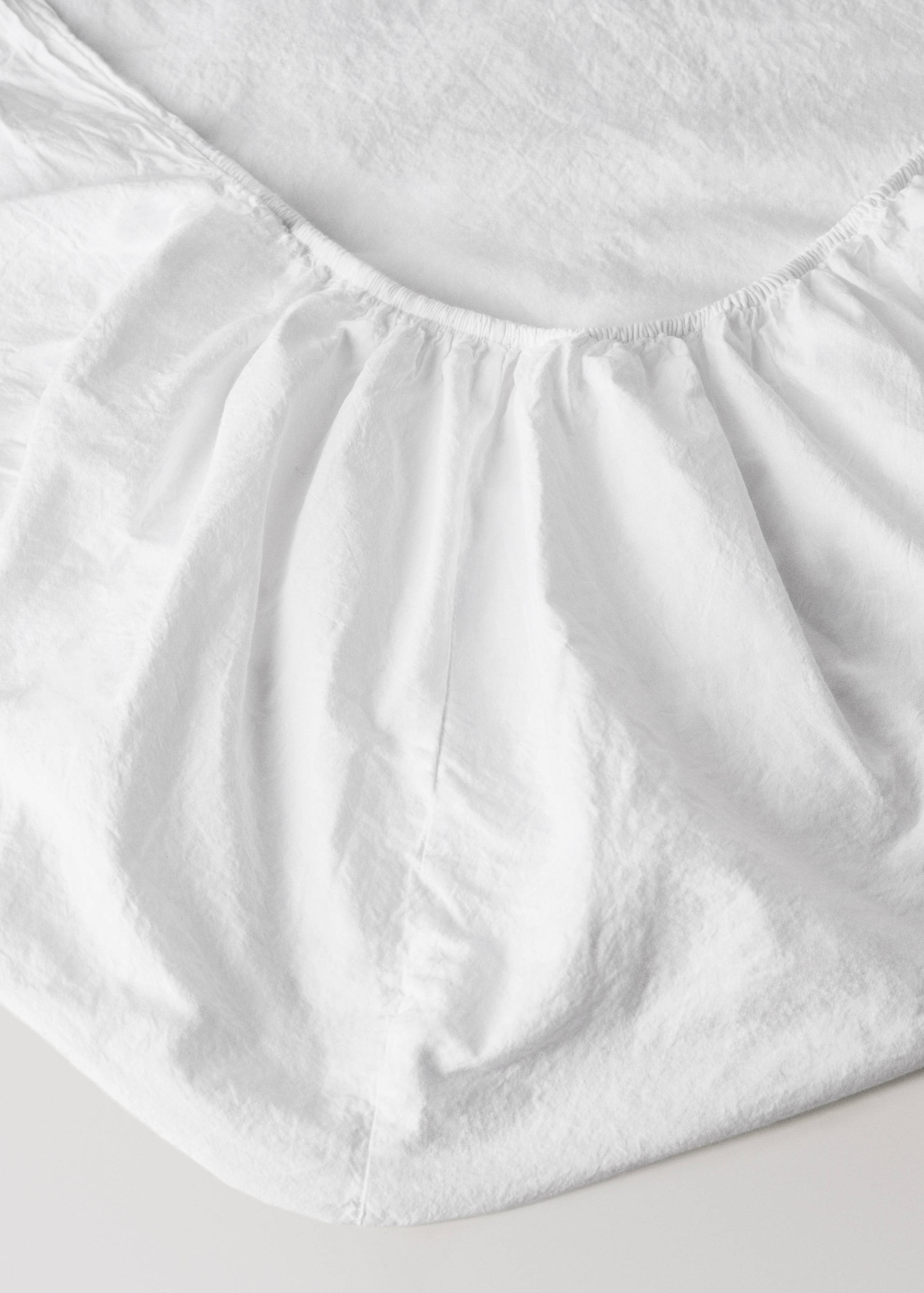 Cot bed fitted sheet percale garment-washed - Details of the article 1