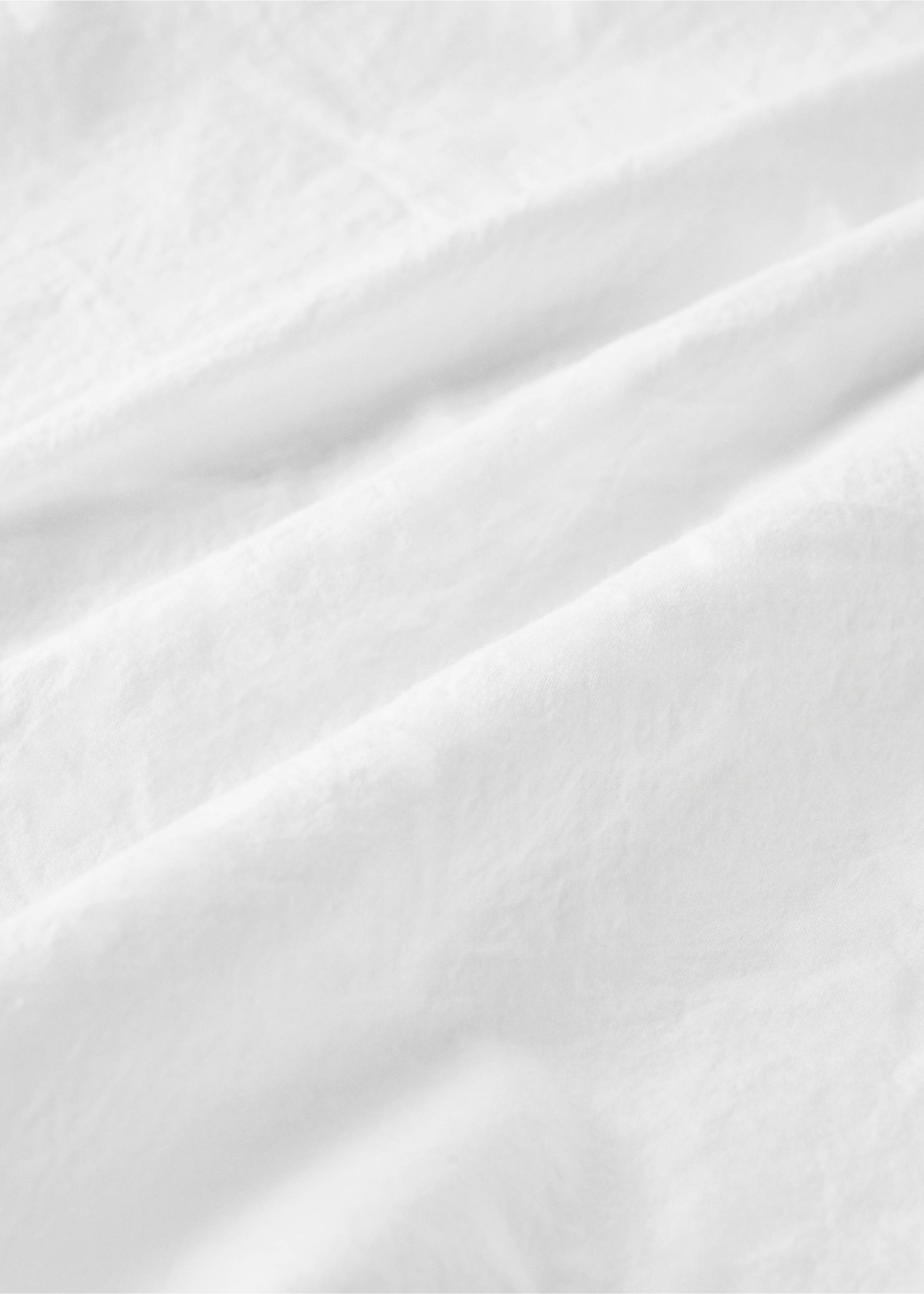 Cot bed fitted sheet percale garment-washed - Details of the article 2, White. Ref: 27034067-00.