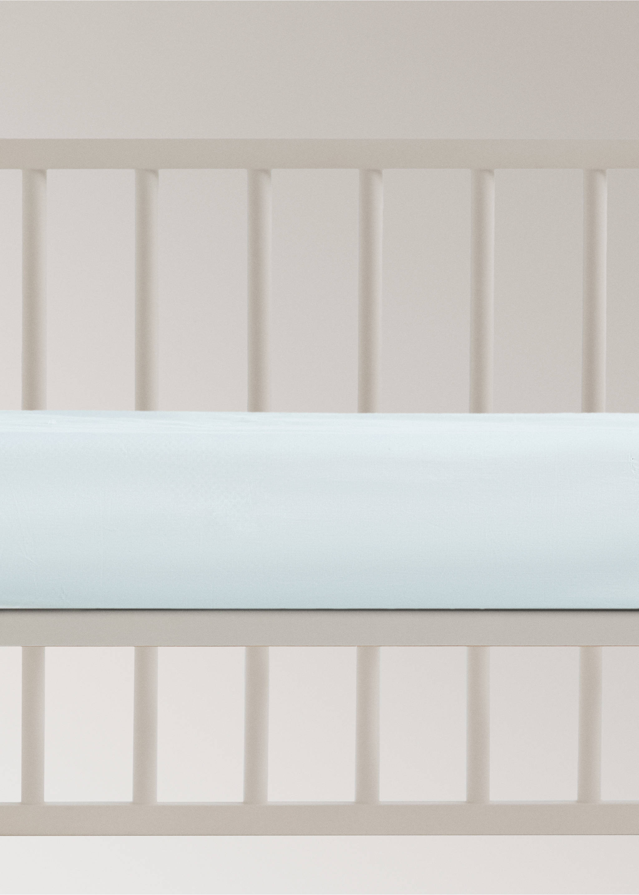 Cot bed fitted sheet in percale cotton - Article without model, Aqua Green. Ref: 27034069-00.