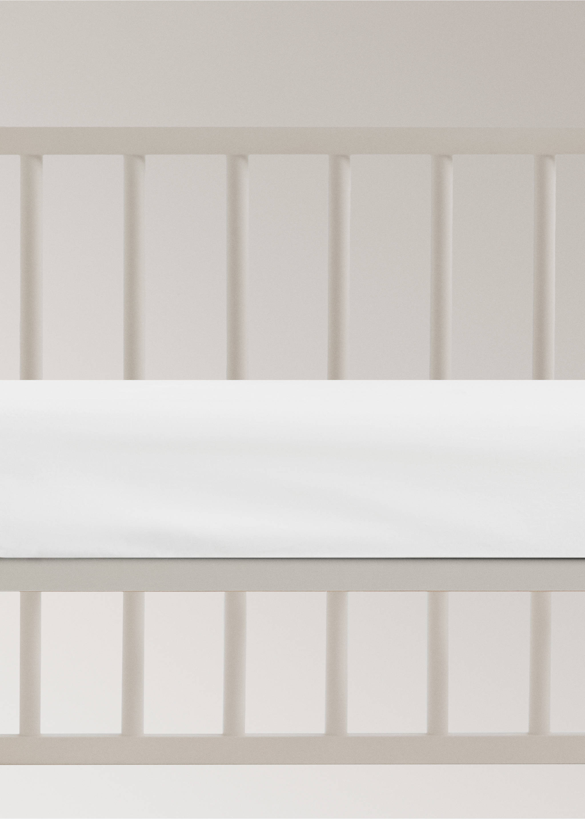 Cot bed fitted sheet in percale cotton - Article without model, Sky Blue. Ref: 27034069-00.