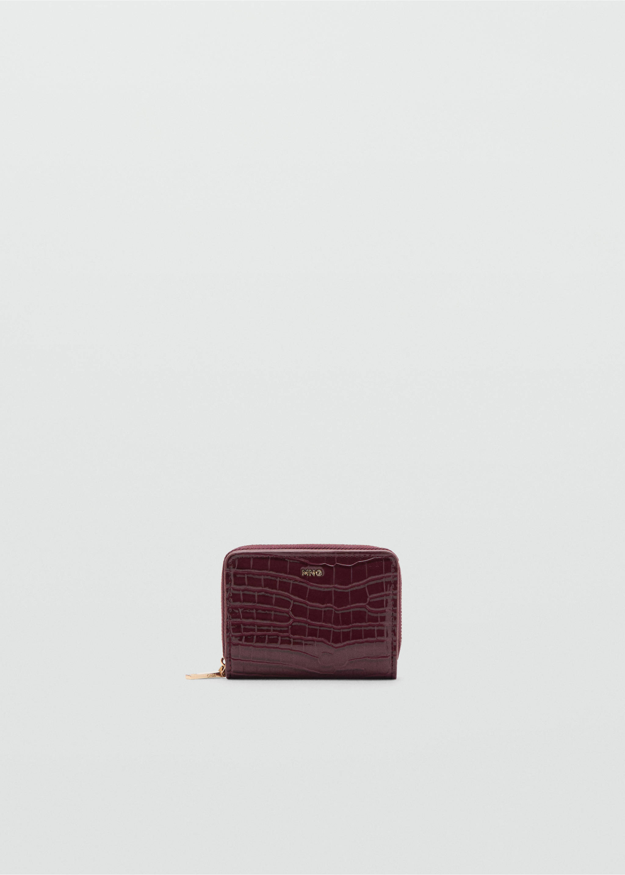 Medium glossy croc wallet - Article without model, Burgundy. Ref: 27034077-00.