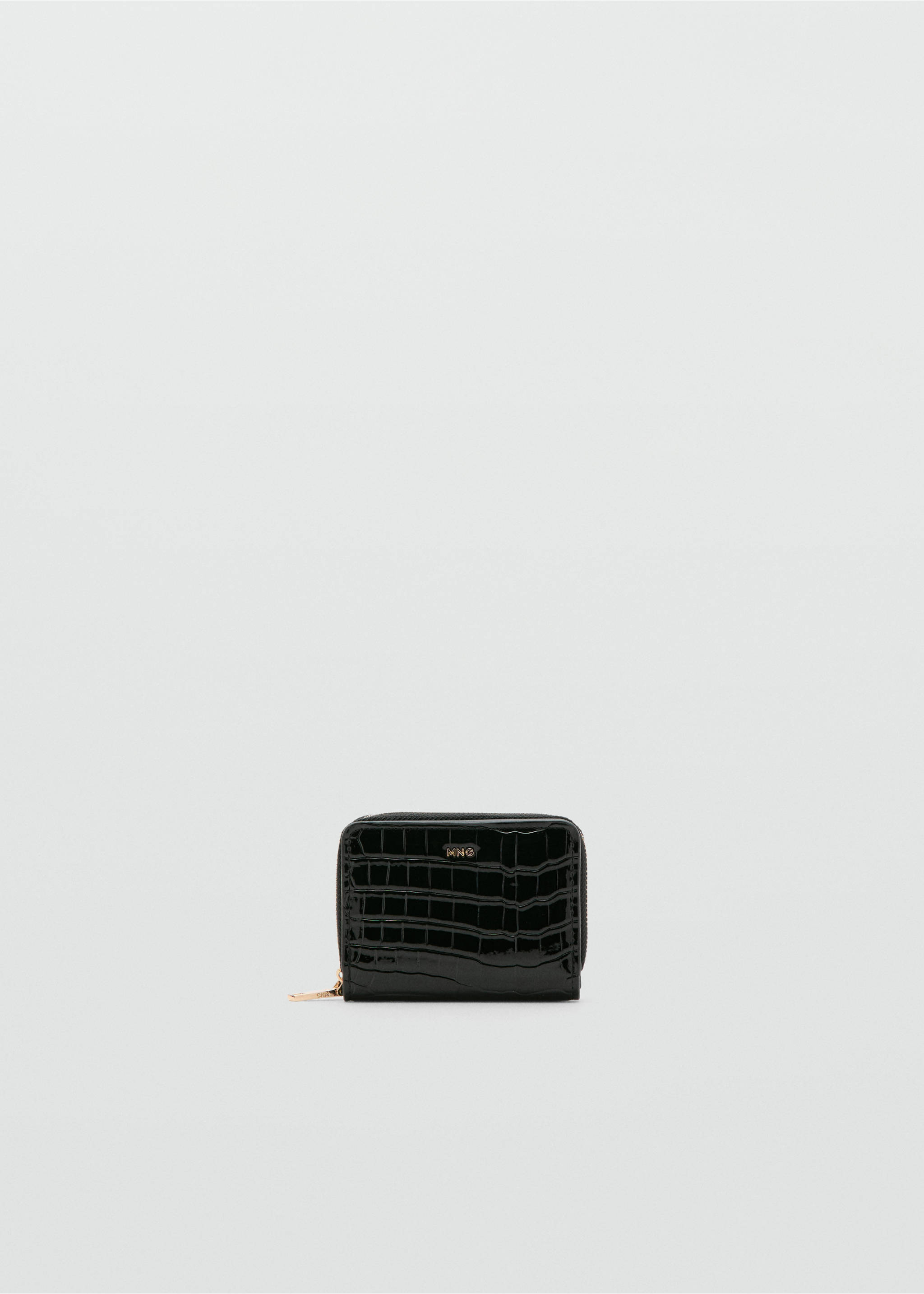 Medium glossy croc wallet - Article without model, Black. Ref: 27034077-00.