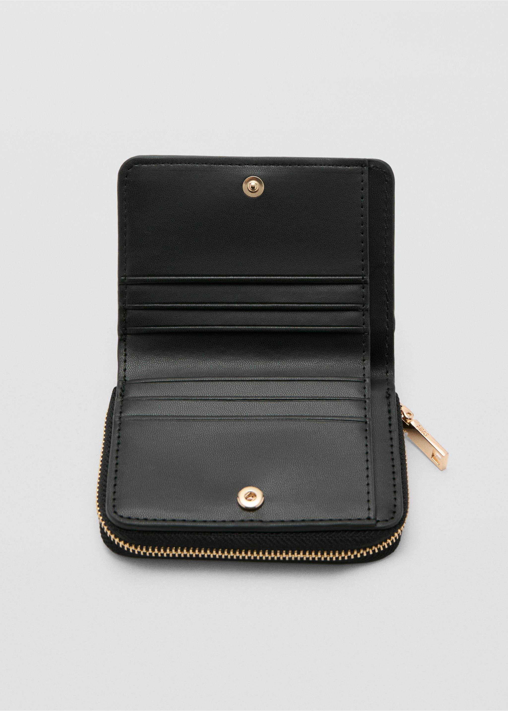 Medium glossy croc wallet - Details of the article 1, Black. Ref: 27034077-00.