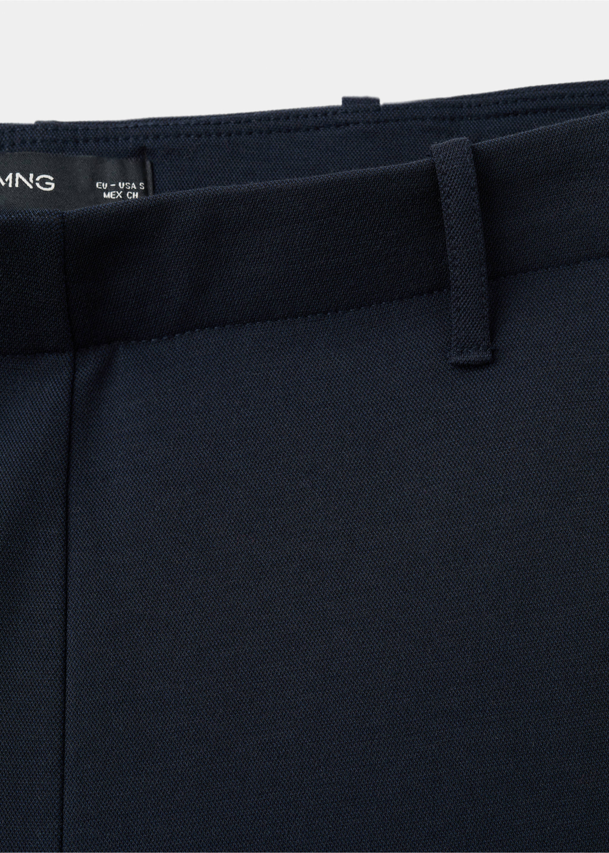 Straight lyocell trousers - Details of the article 8, Navy. Ref: 27034080-00.