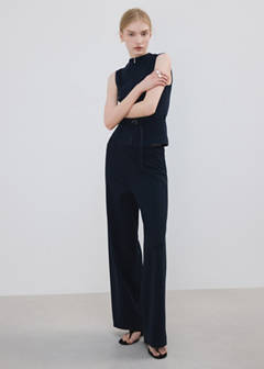 Straight lyocell trousers — Navy 12