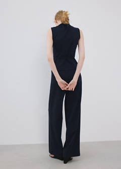 Straight lyocell trousers — Navy 13