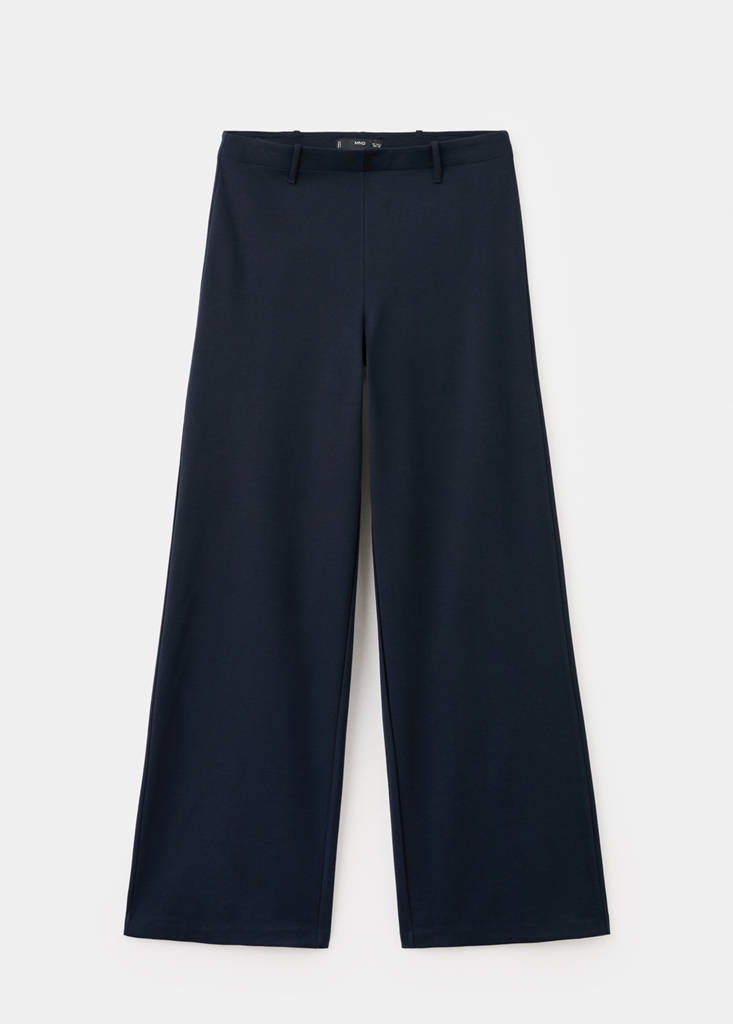 Straight lyocell trousers — Navy