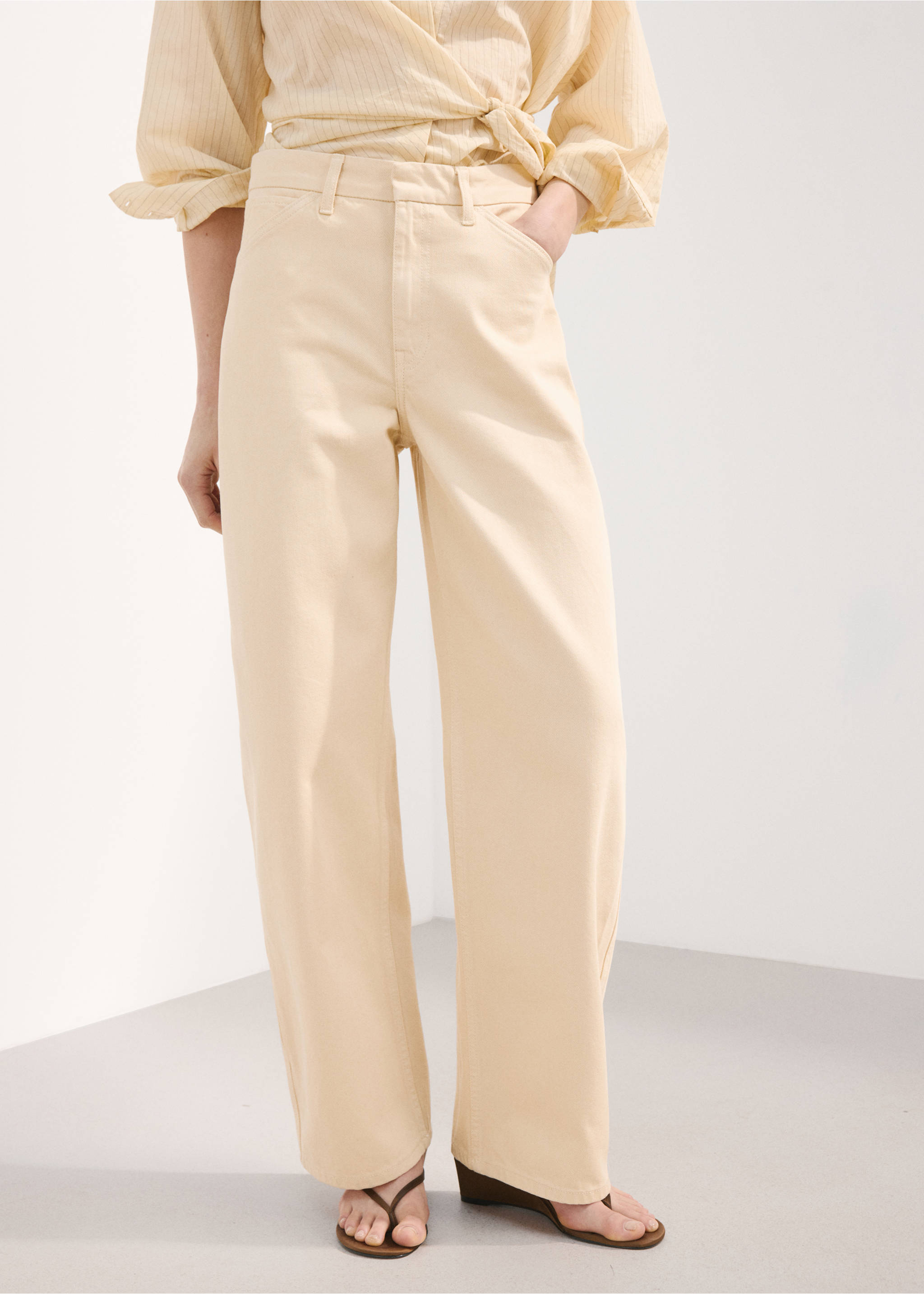 Mid-rise balloon jeans - Medium plane, Vanilla. Ref: 27034082-00.