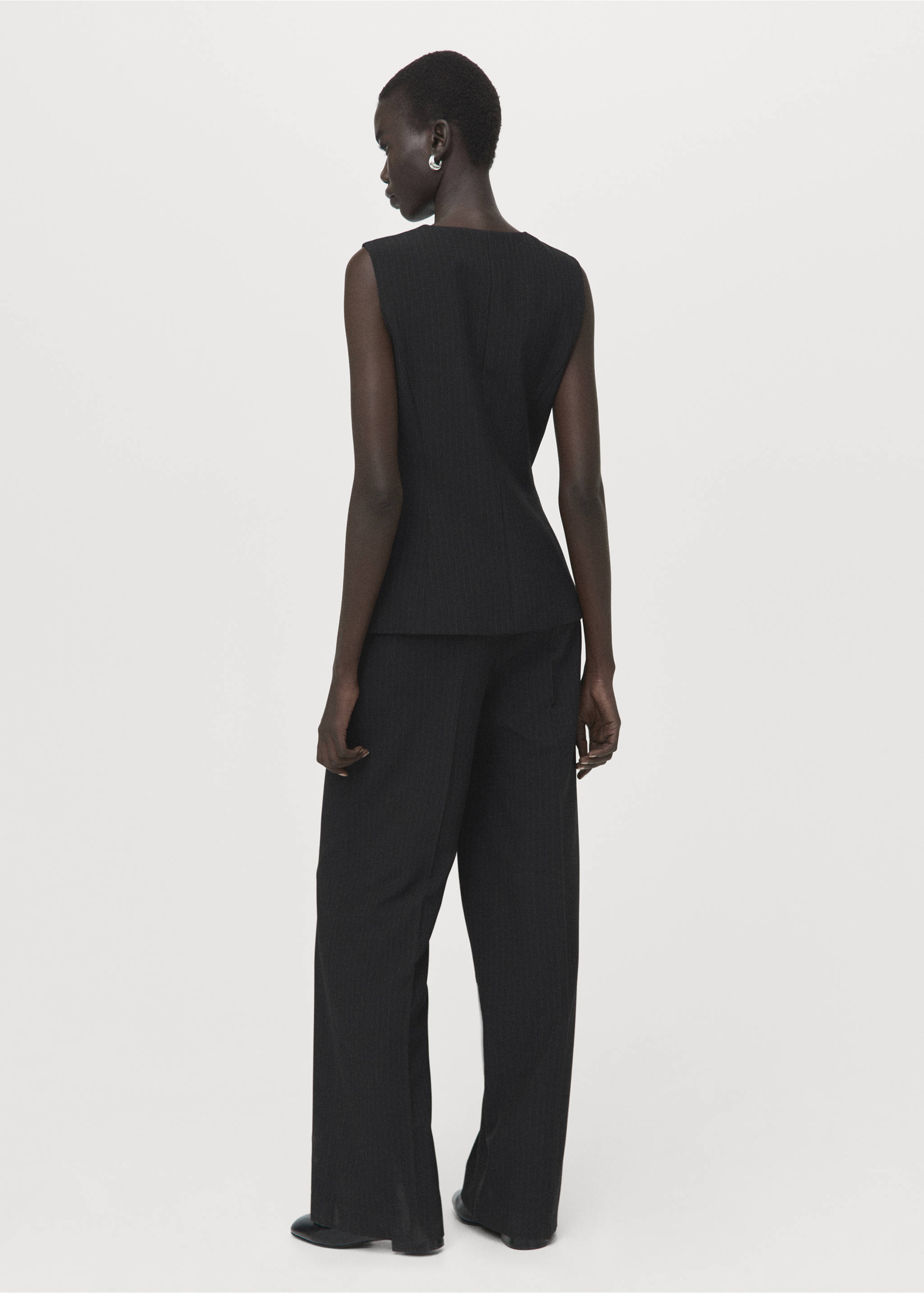 Pinstripe suit-style jumpsuit - Reverse of the article, Black. Ref: 27034085-00.