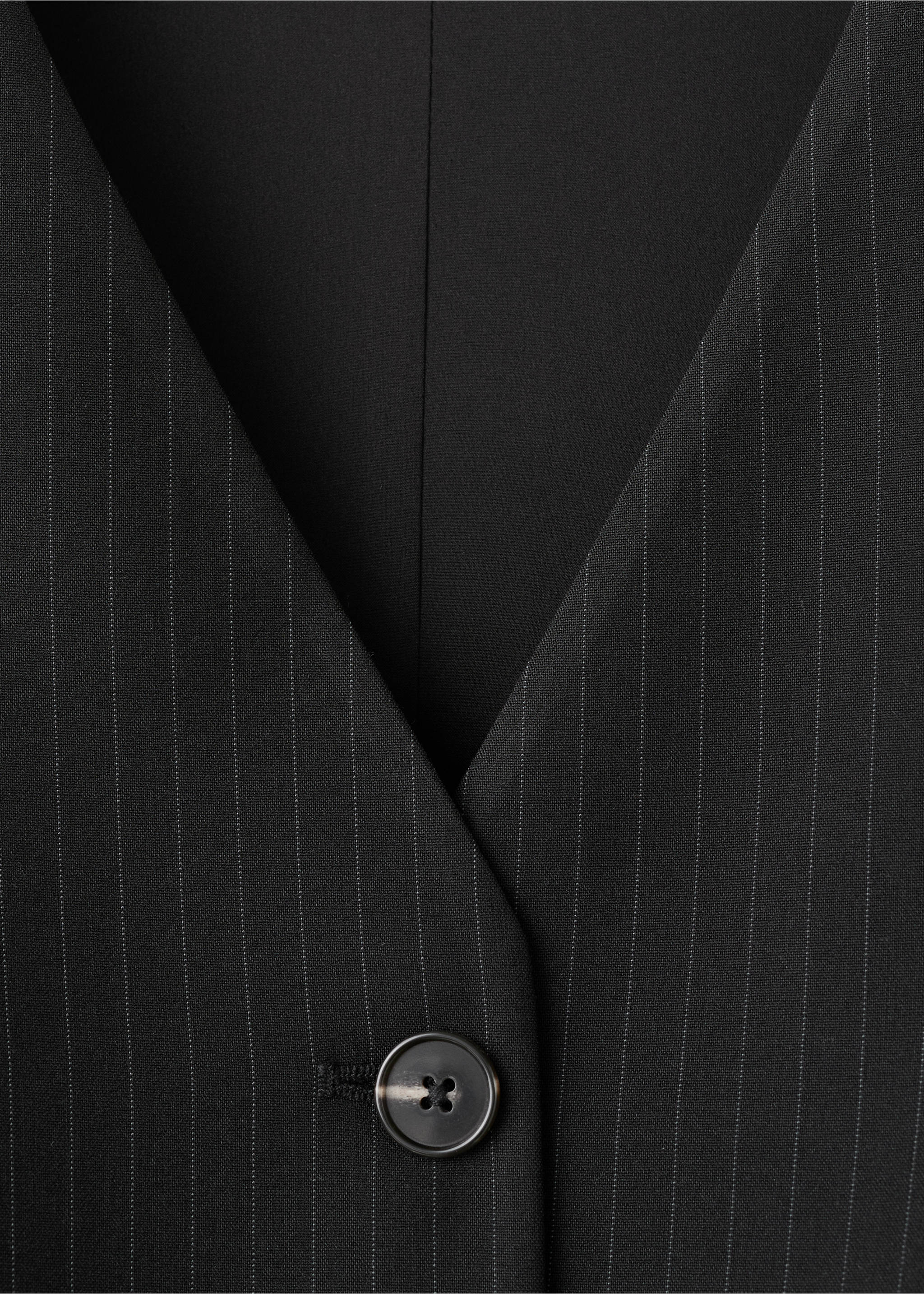 Pinstripe suit-style jumpsuit - Details of the article 8, Black. Ref: 27034085-00.