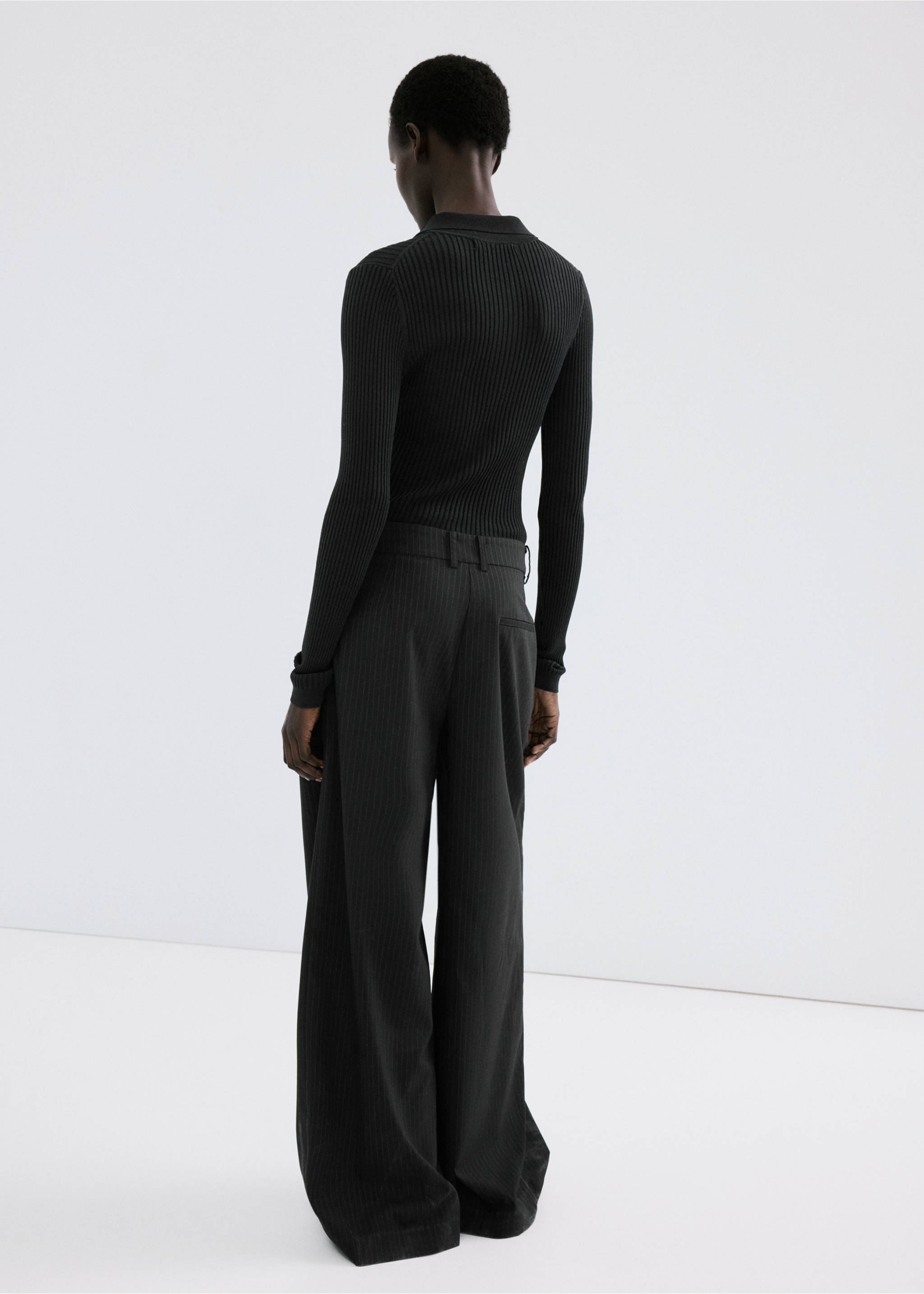 Contrast-bodice long jumpsuit - Reverse of the article, Black. Ref: 27034086-00.