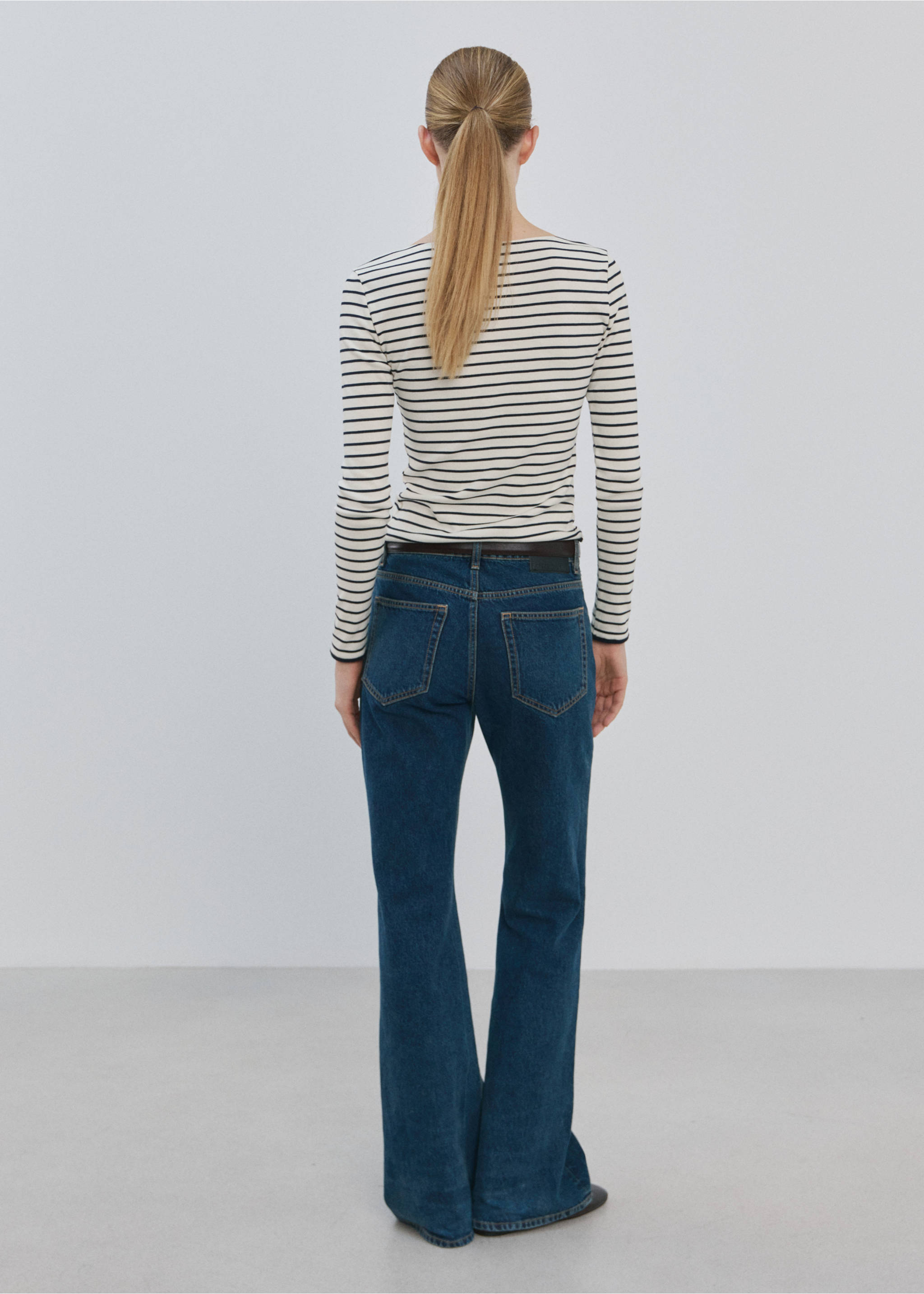 Samarreta coll vaixell cotó - Revers de l'article, Blanc trencat. Ref: 27034087-00.