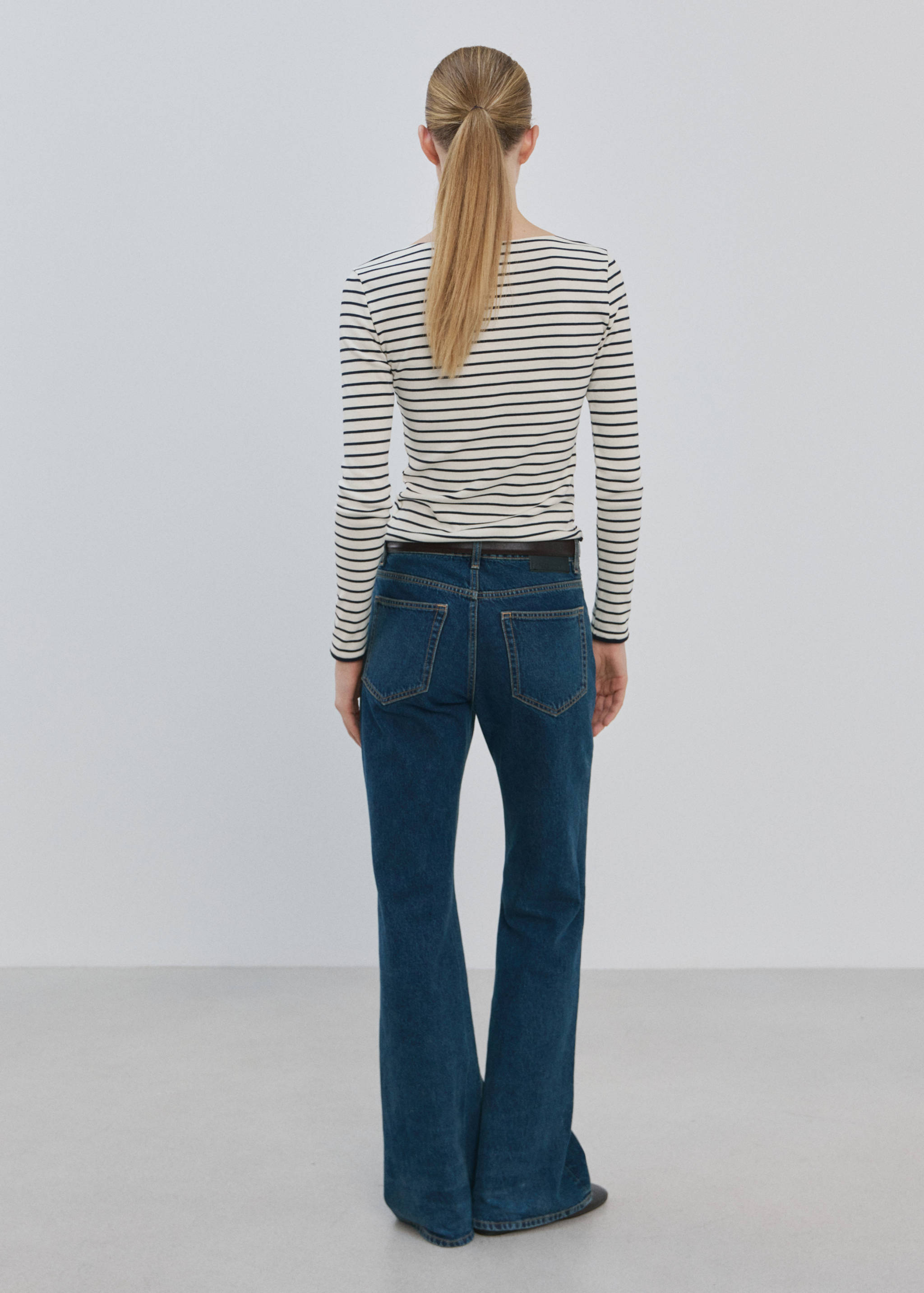 Cotton boat neck t-shirt - Reverse of the article