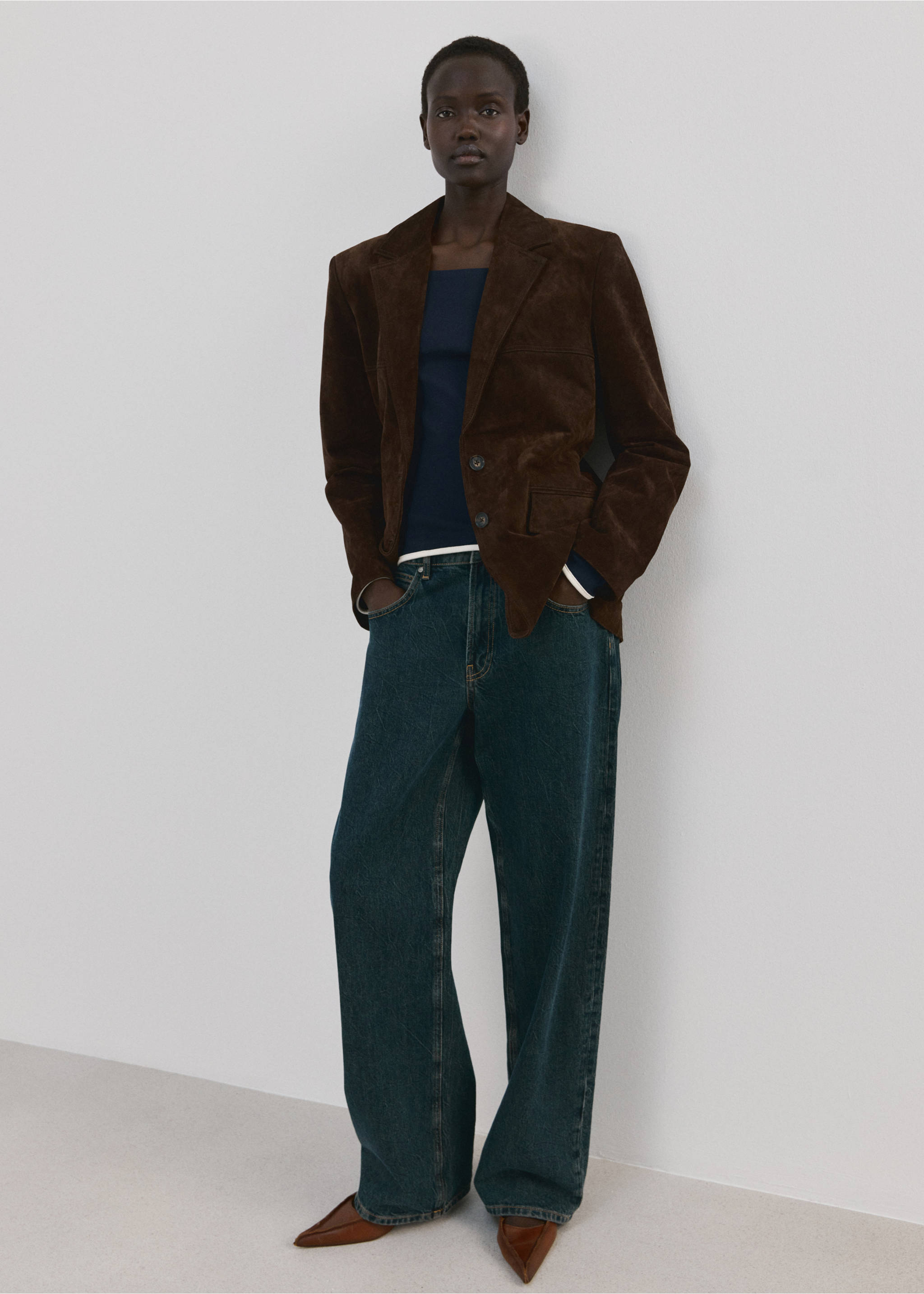 T-shirt col bateau coton - Plan général, Bleu marine. Ref: 27034087-00.