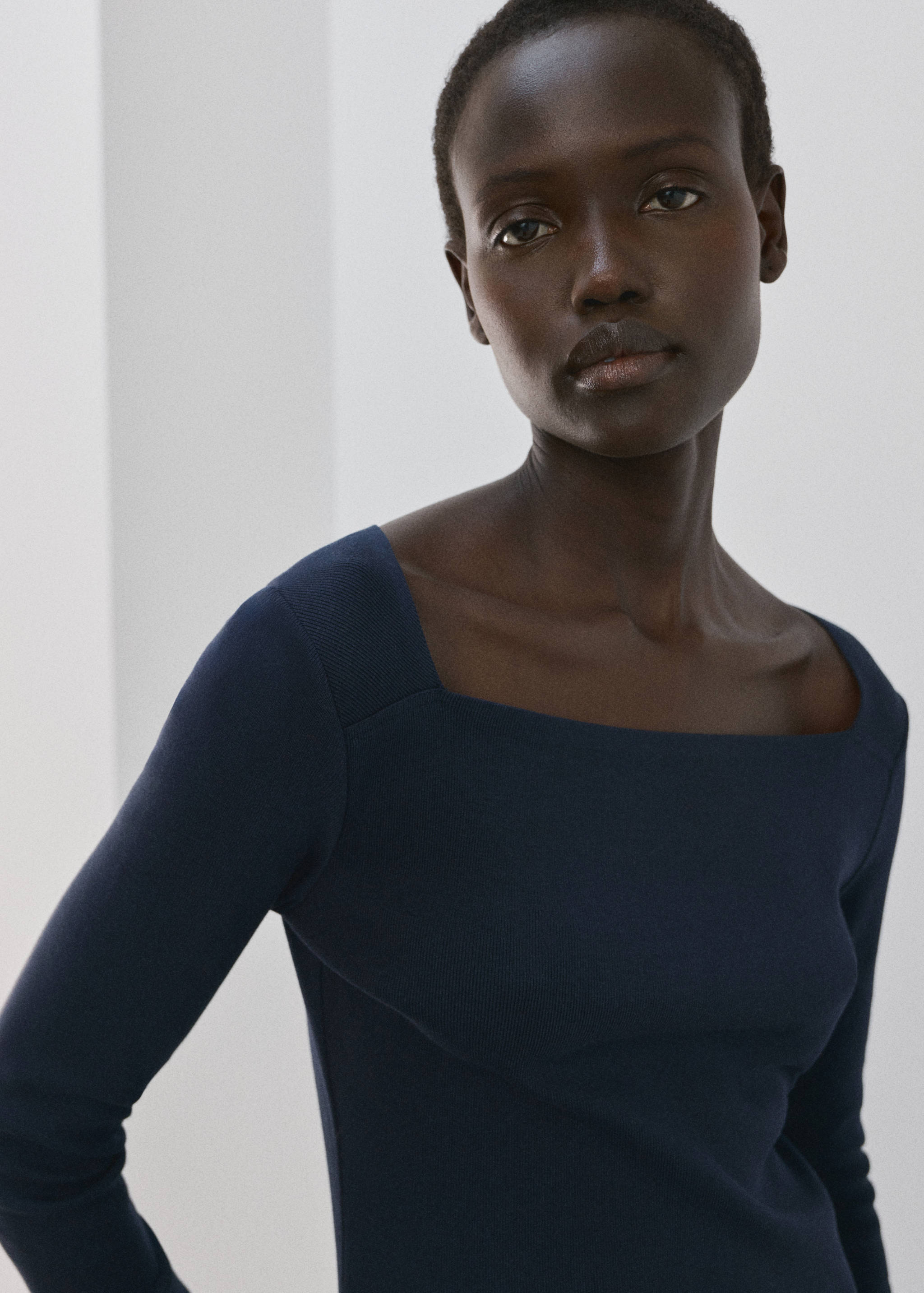 T-shirt col bateau coton - Plan moyen