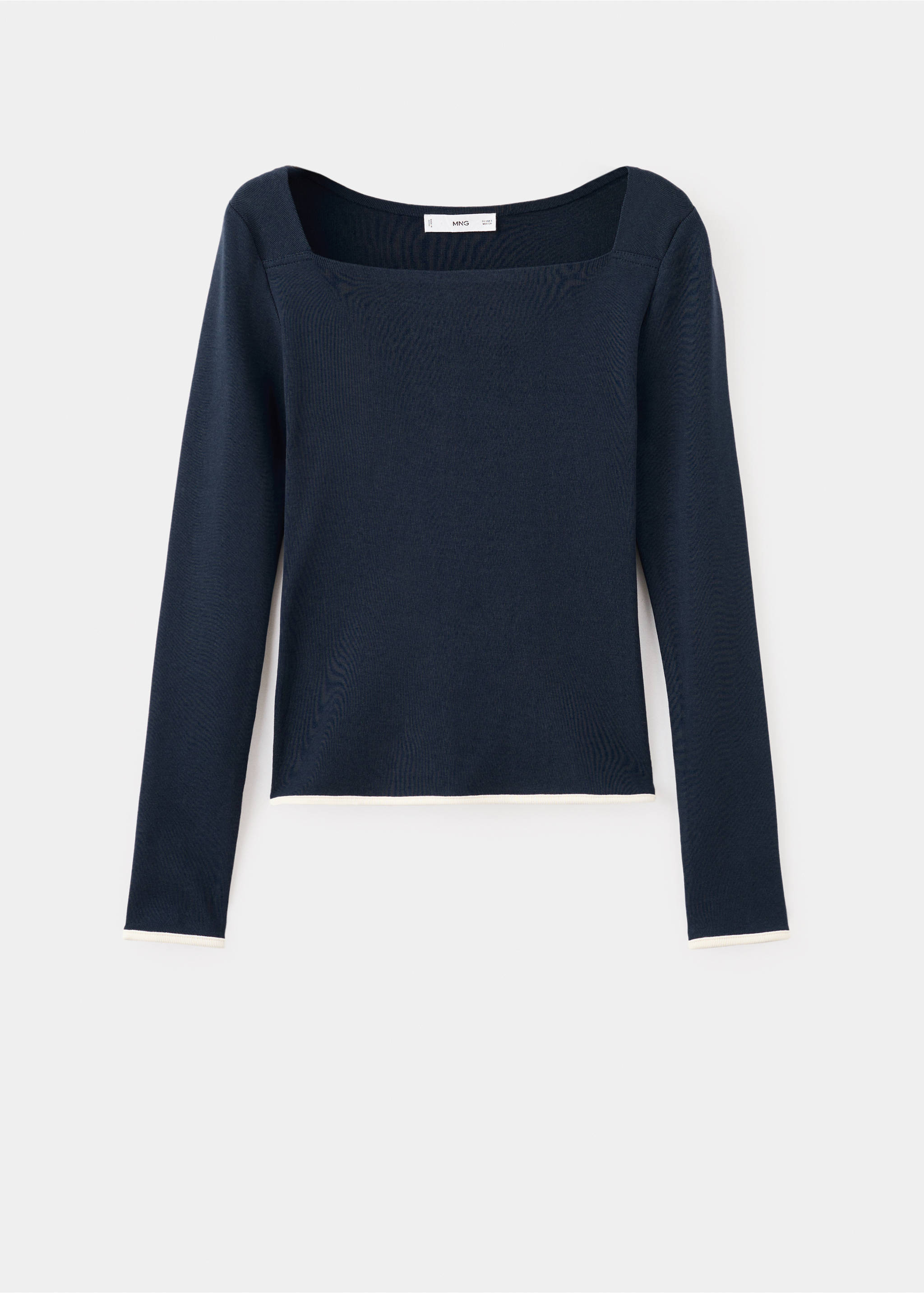 T-shirt col bateau coton - Article sans modèle, Bleu marine. Ref: 27034087-00.