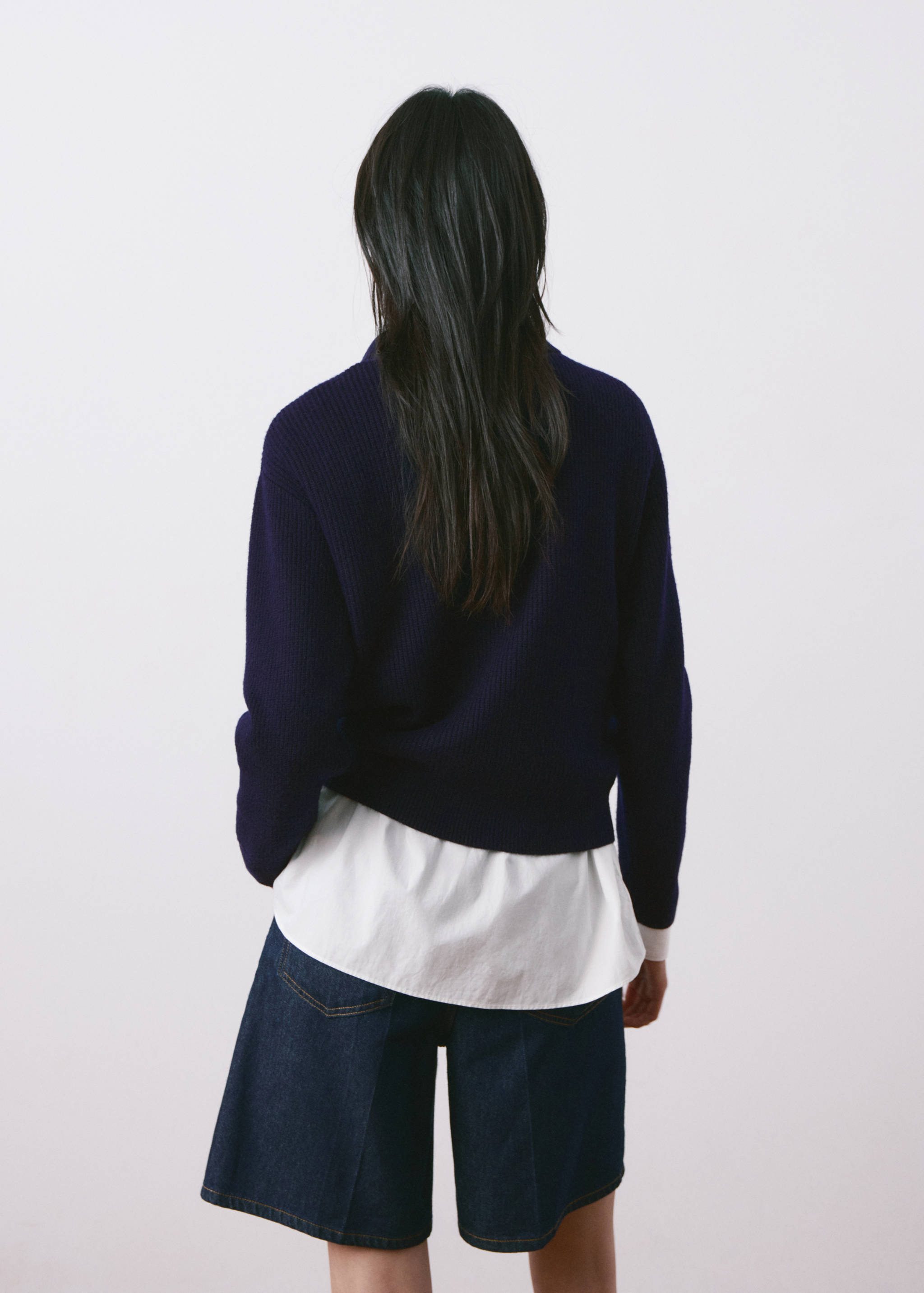 Knitted polo-neck sweater - Reverse of the article