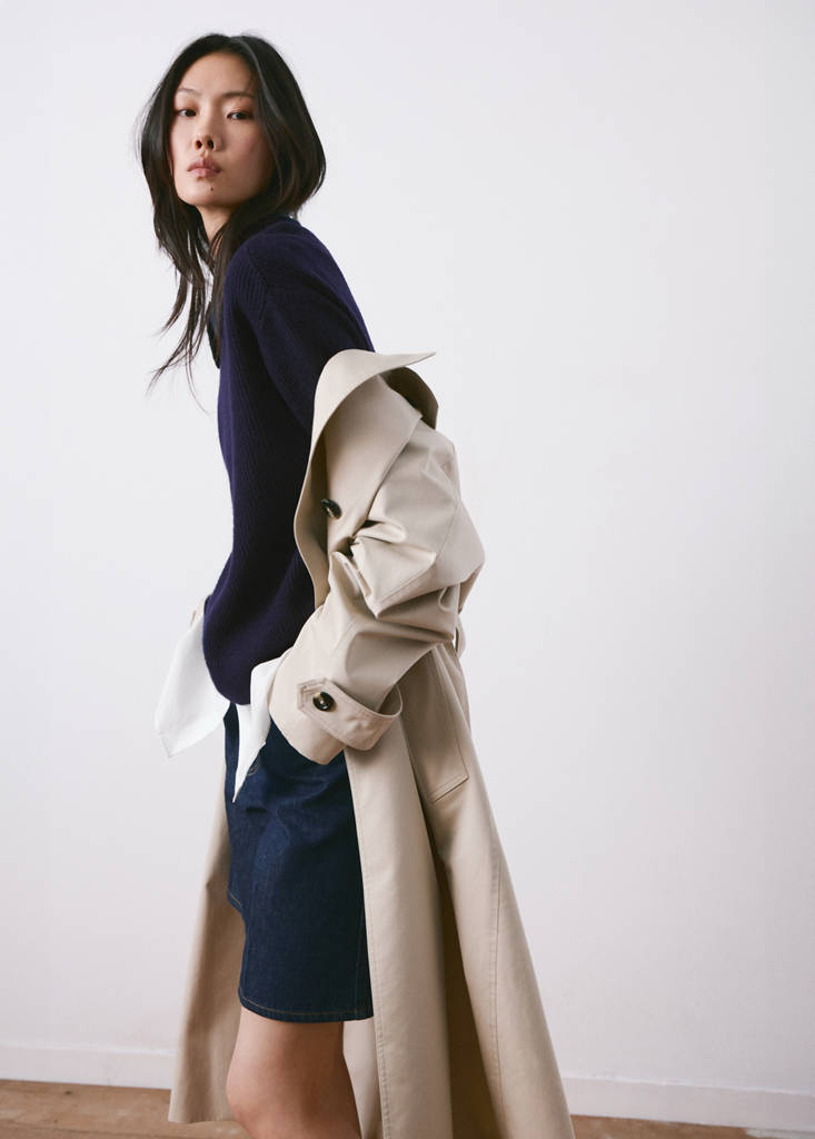 Knitted polo-neck sweater — Dark Navy