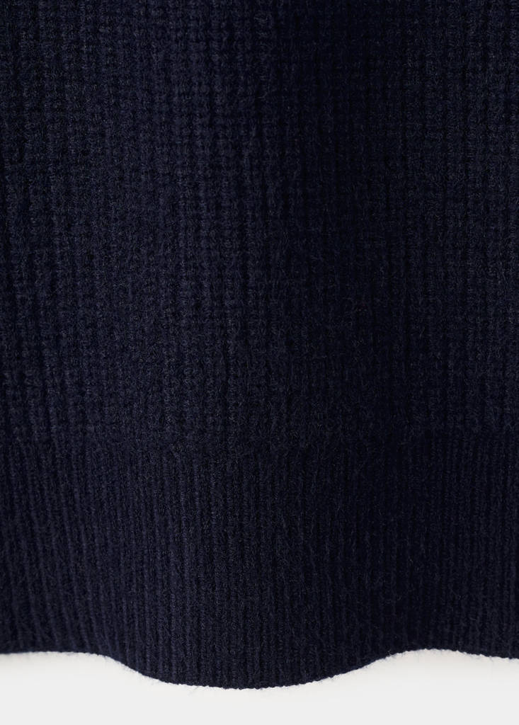 Knitted polo-neck sweater — Dark Navy