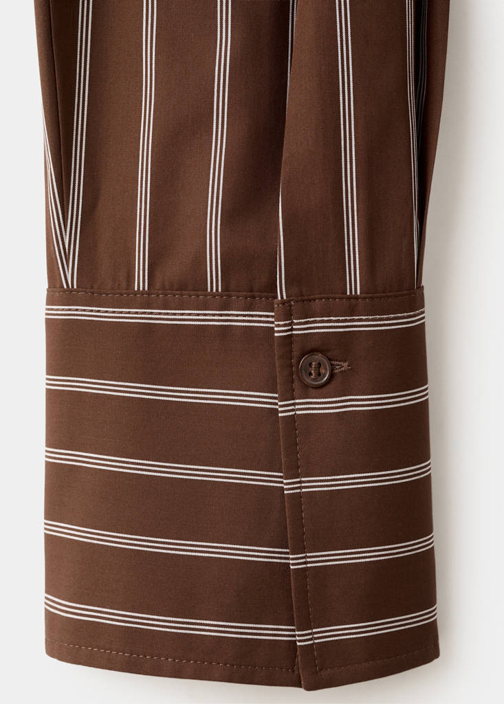 Pocket striped shirt — Brown
