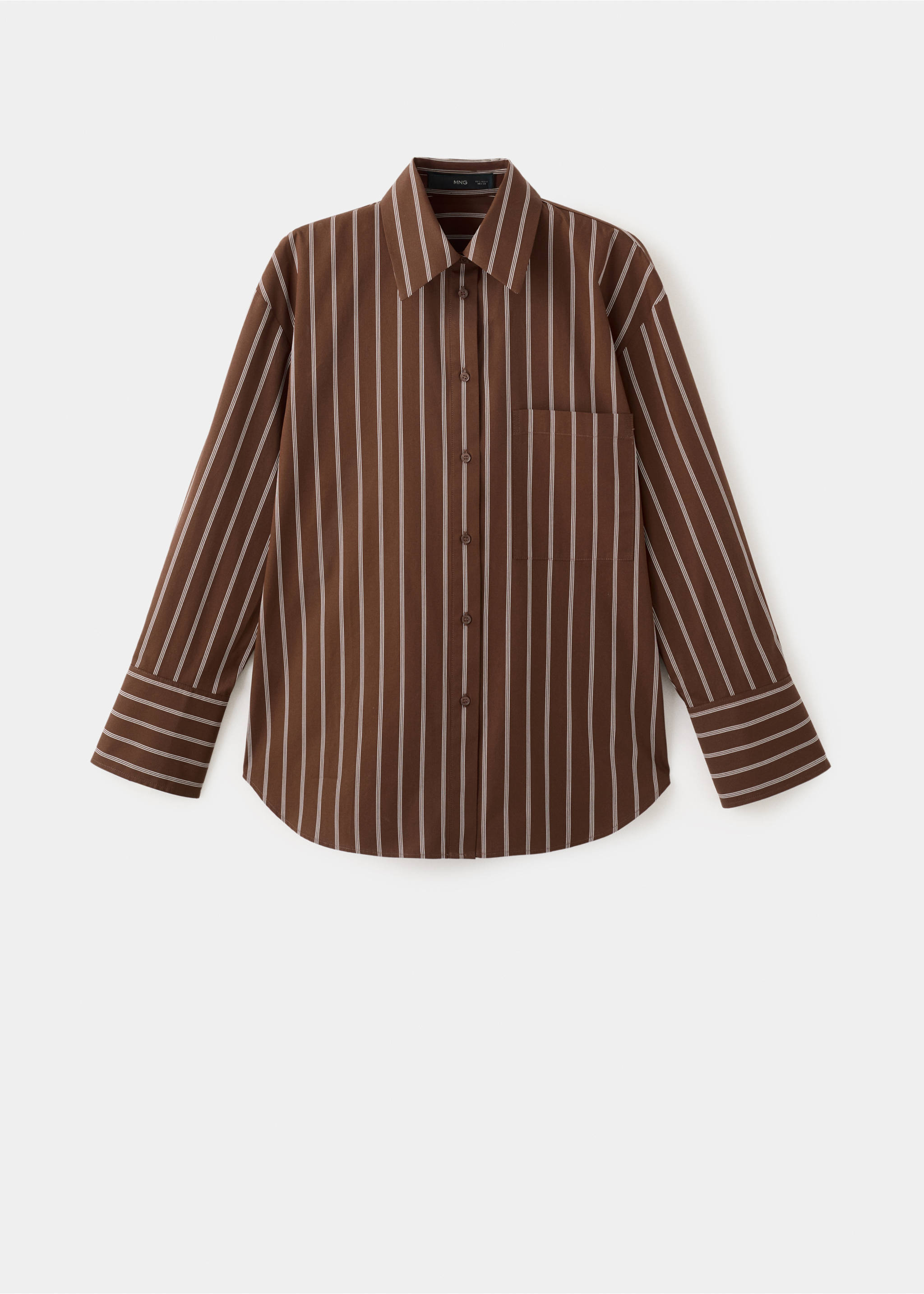 Pocket striped shirt - Article without model, Brown. Ref: 27034089-00.