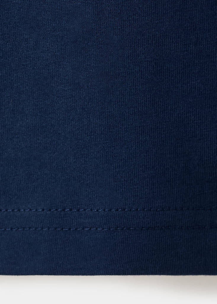 V-neck cotton T-shirt — Navy