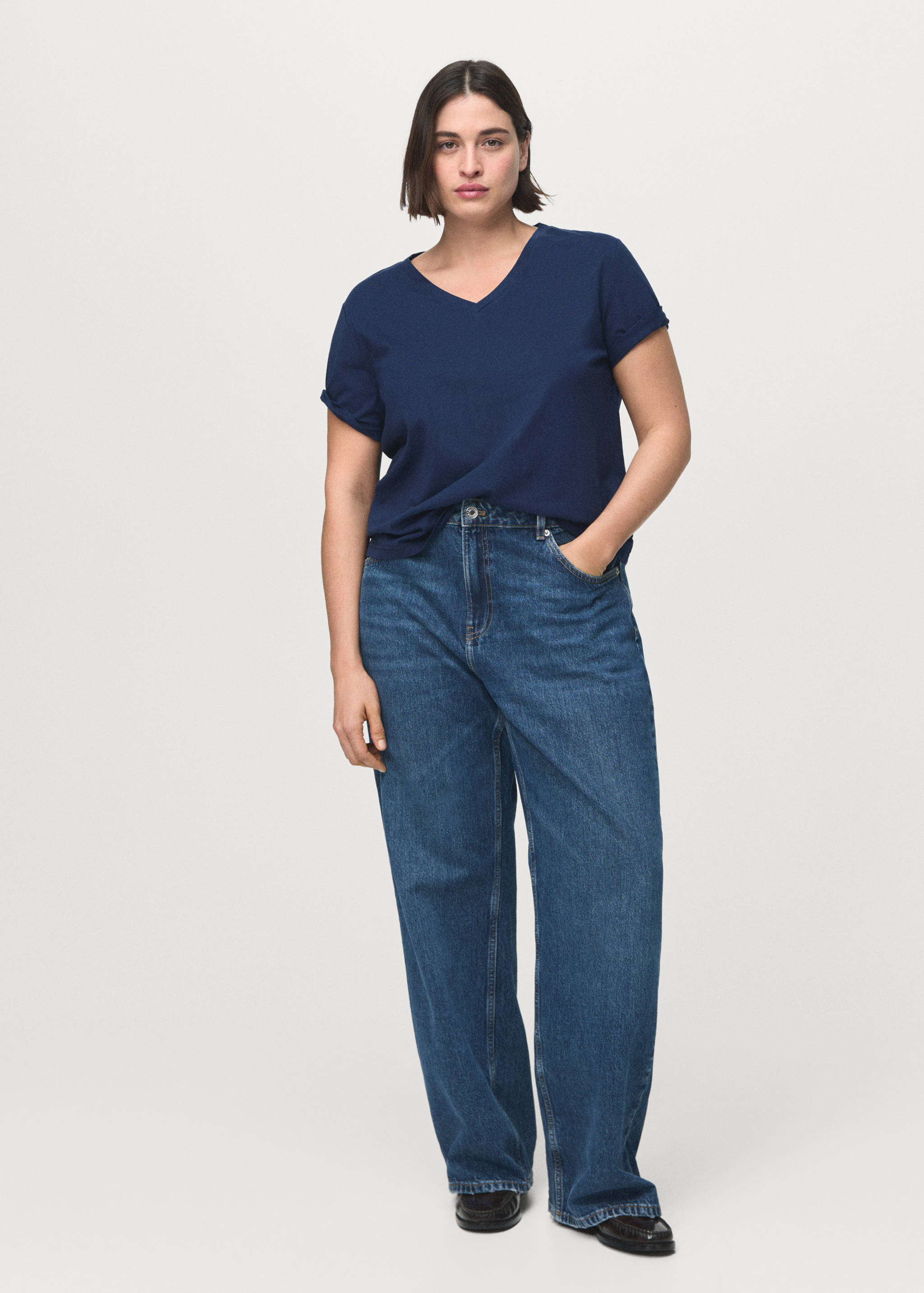 Camiseta algodón cuello pico - Detalle del artículo 3