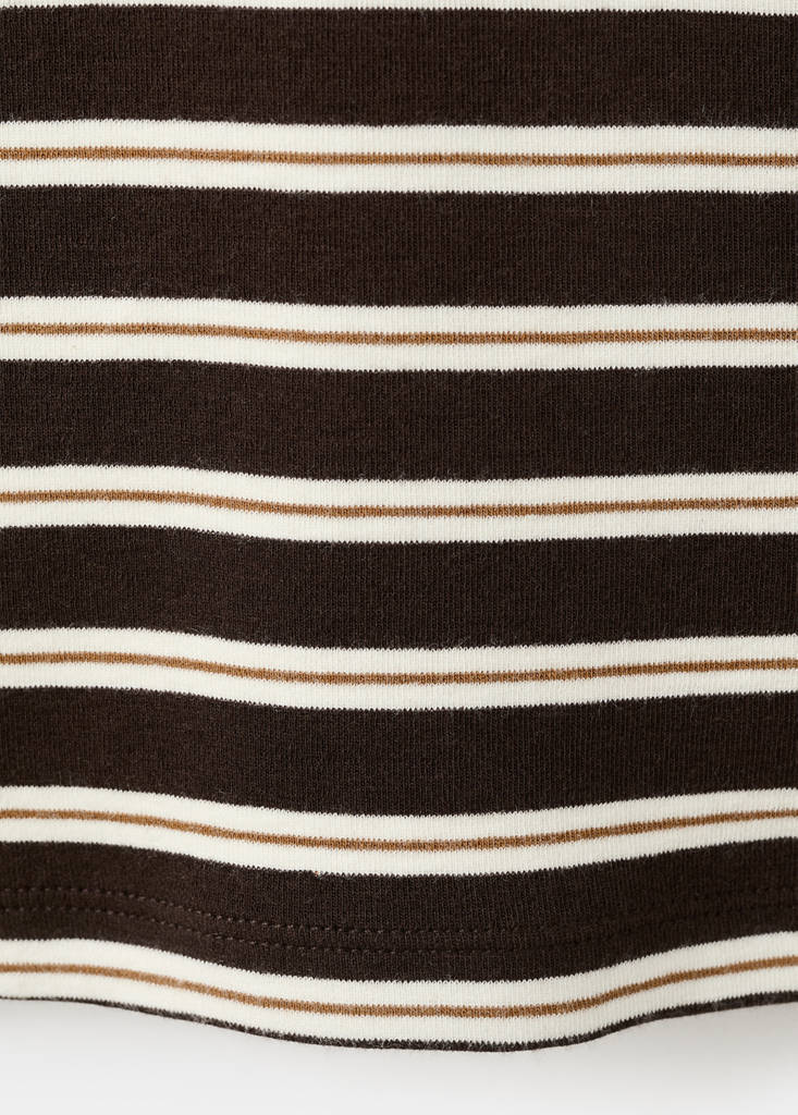 Striped long sleeves t-shirt — Brown