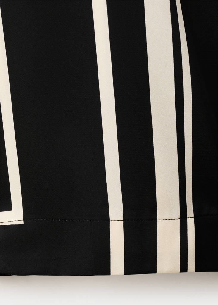 Satin printed trousers — Black