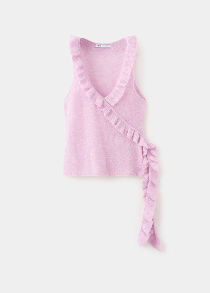Ruffle knit top — Pink