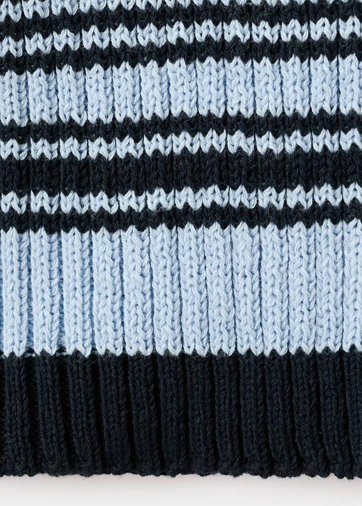 Stripped knit cardigan — Blue
