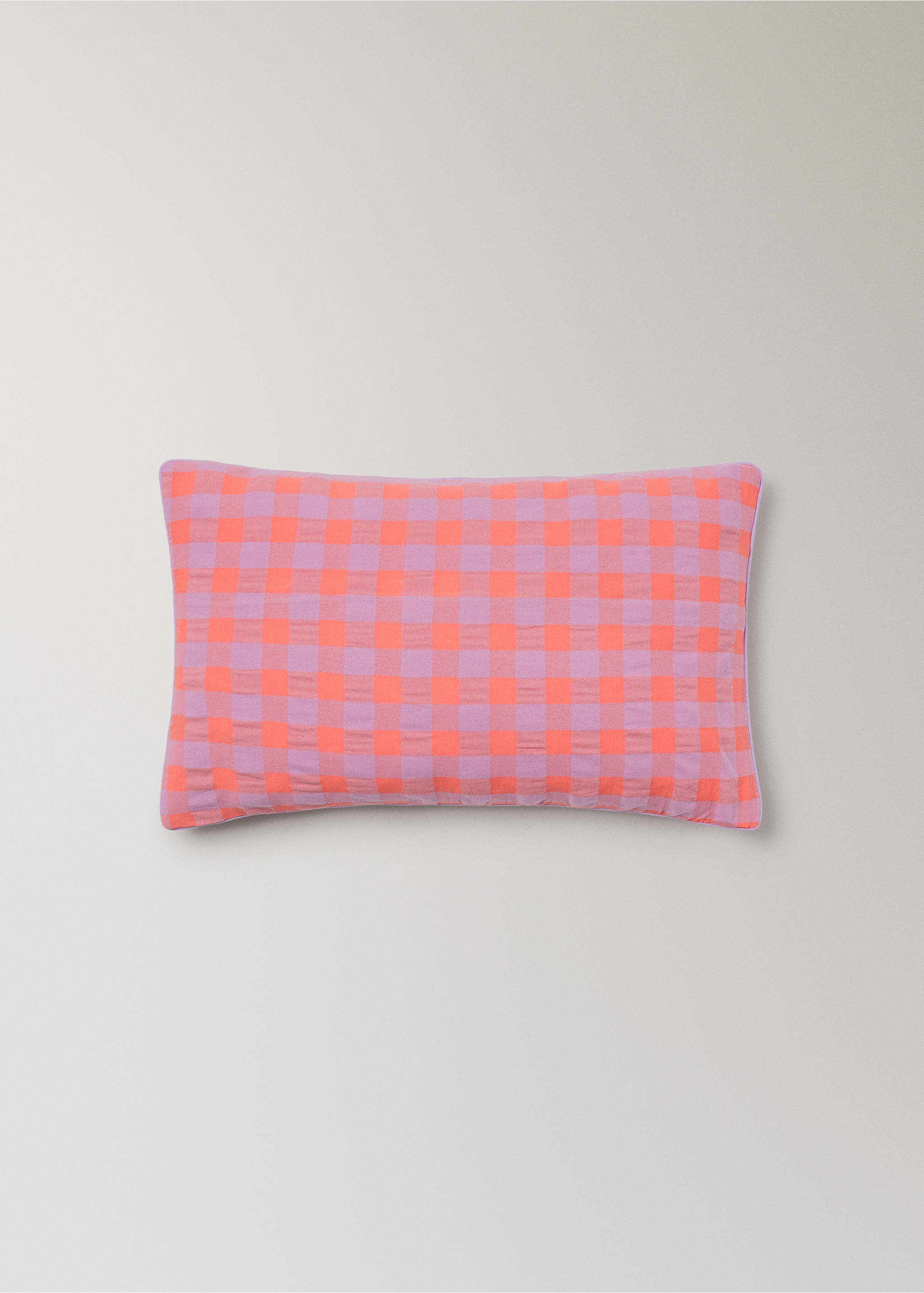 Çocuk için kareli yastık kılıfı 30x50 cm - Modelsiz ürün, Pembe. Ref: 27034102-00.