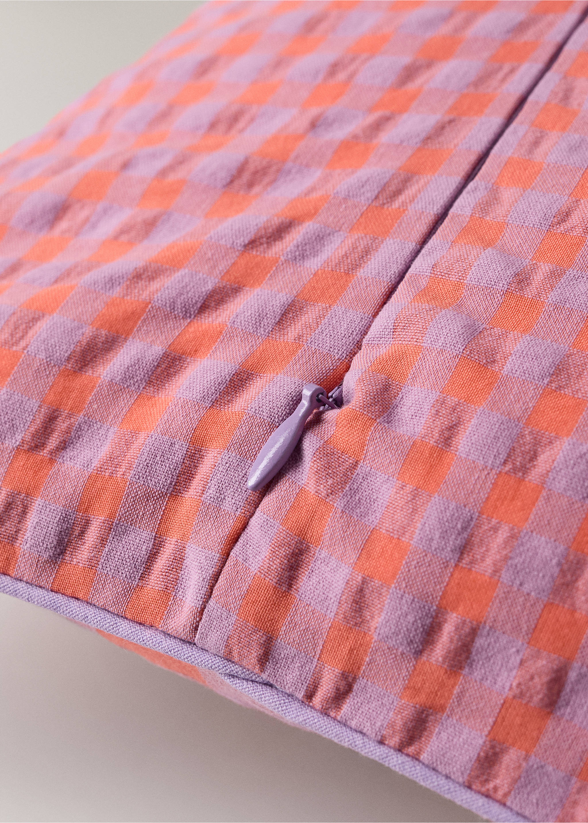 Çocuk için kareli yastık kılıfı 30x50 cm - Ürün detayı 2, Pembe. Ref: 27034102-00.