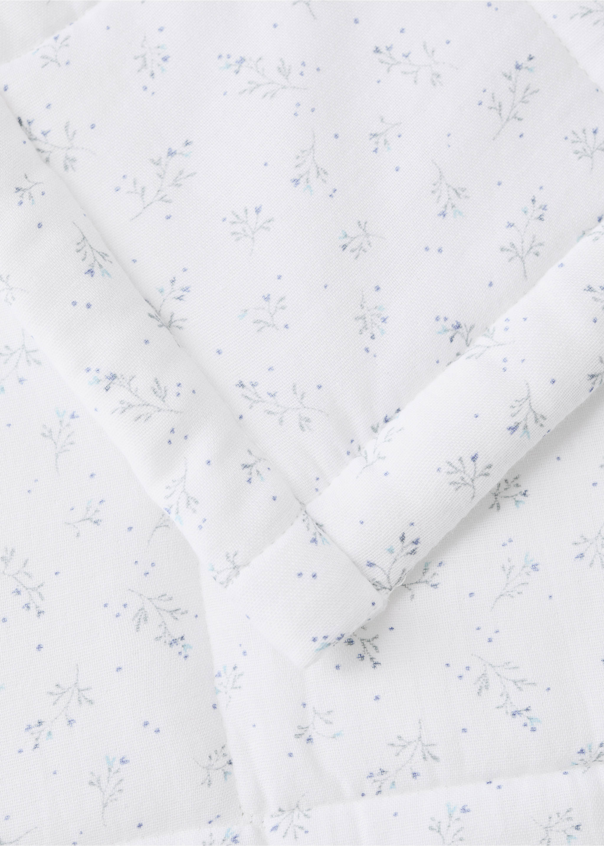 Katoenen miniwiegdekbed met bloemenprint - Detail van het artikel 2, Wit. Ref: 27034103-00.
