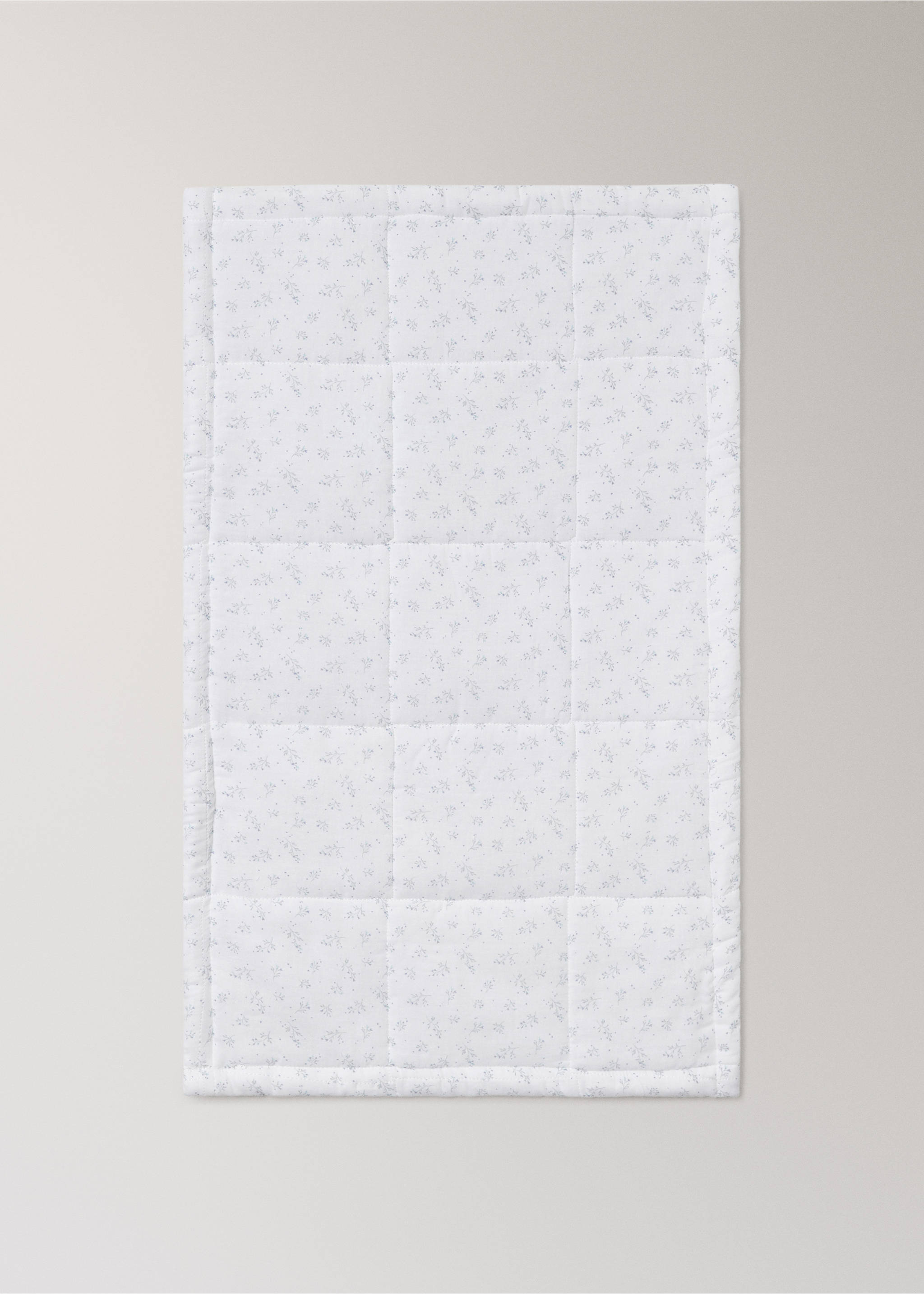 Katoenen miniwiegdekbed met bloemenprint - Detail van het artikel 3, Wit. Ref: 27034103-00.