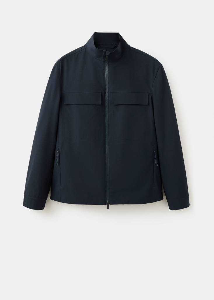 Water-repellent jacket with pockets — Navy