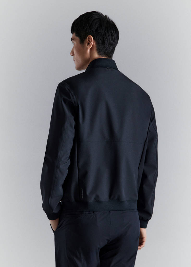 Water-repellent bomber jacket — Navy