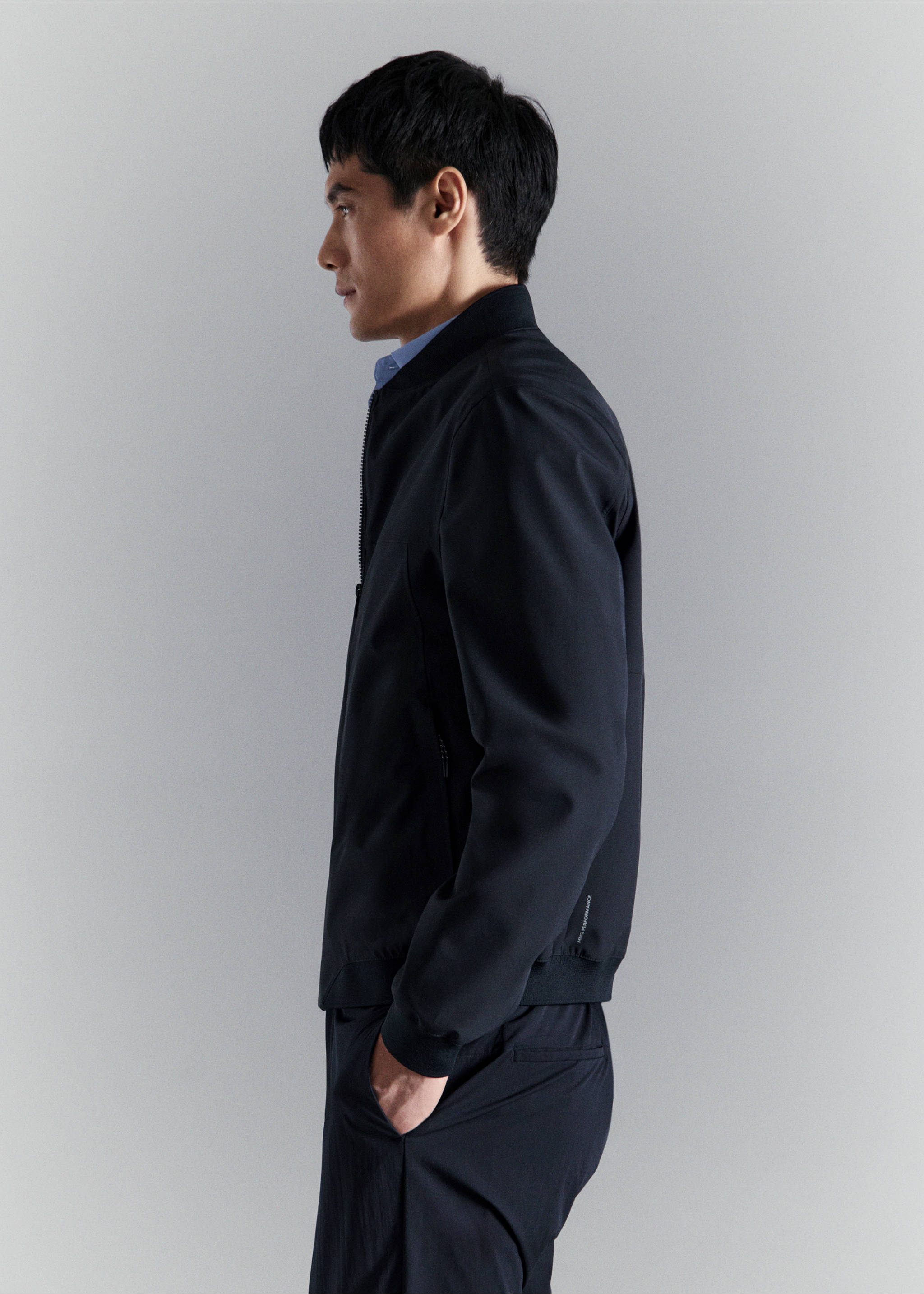 Chaqueta bomber water-repellent - Detalle del artículo 2, Azul marino. Ref: 27034408-00.