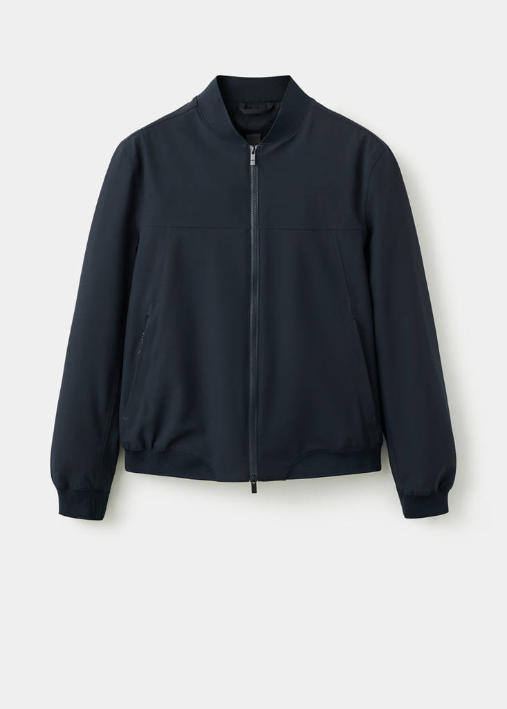 Water-repellent bomber jacket — Navy