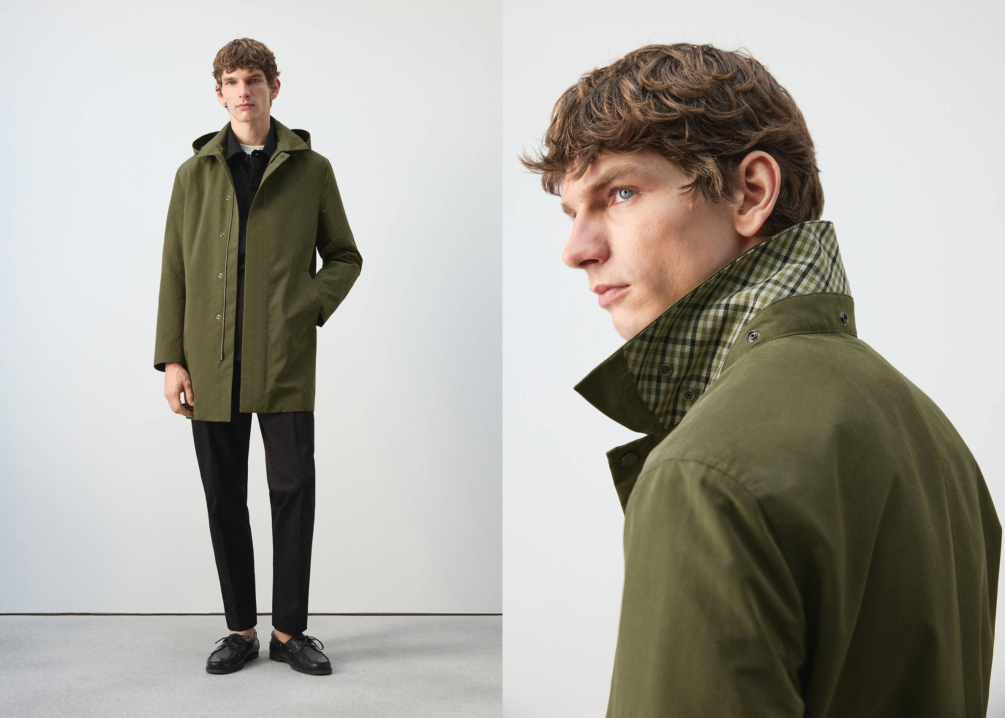 Water-repellent parka with removable hood - Panoramic plane