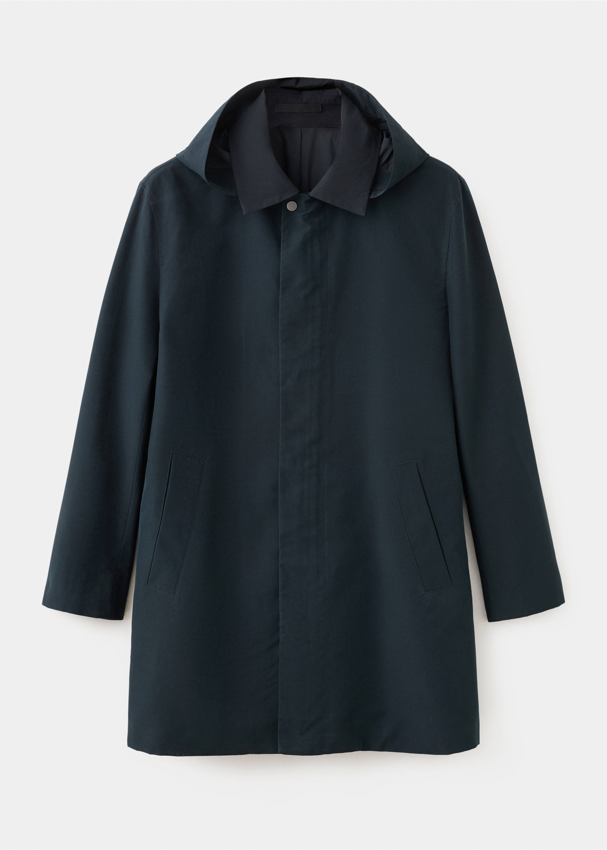 Water-repellent parka with removable hood - Article without model, Navy. Ref: 27034409-00.