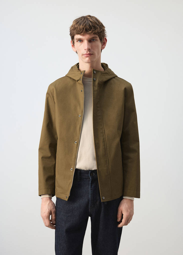 Water-repellent parka with pockets — Ochre