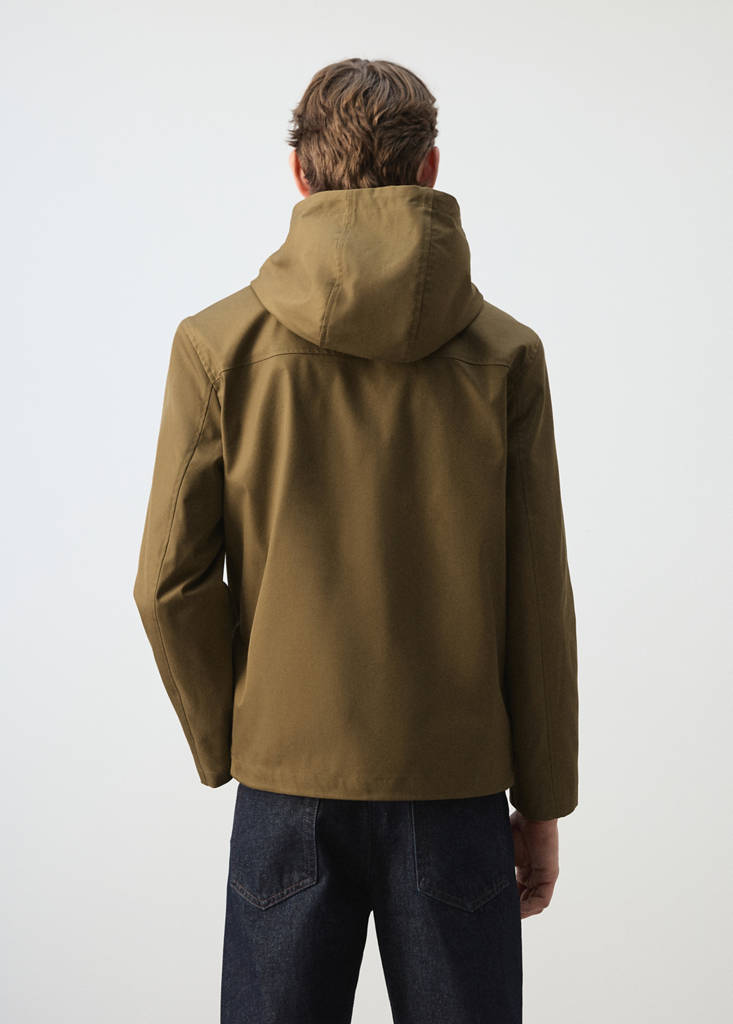 Water-repellent parka with pockets — Ochre