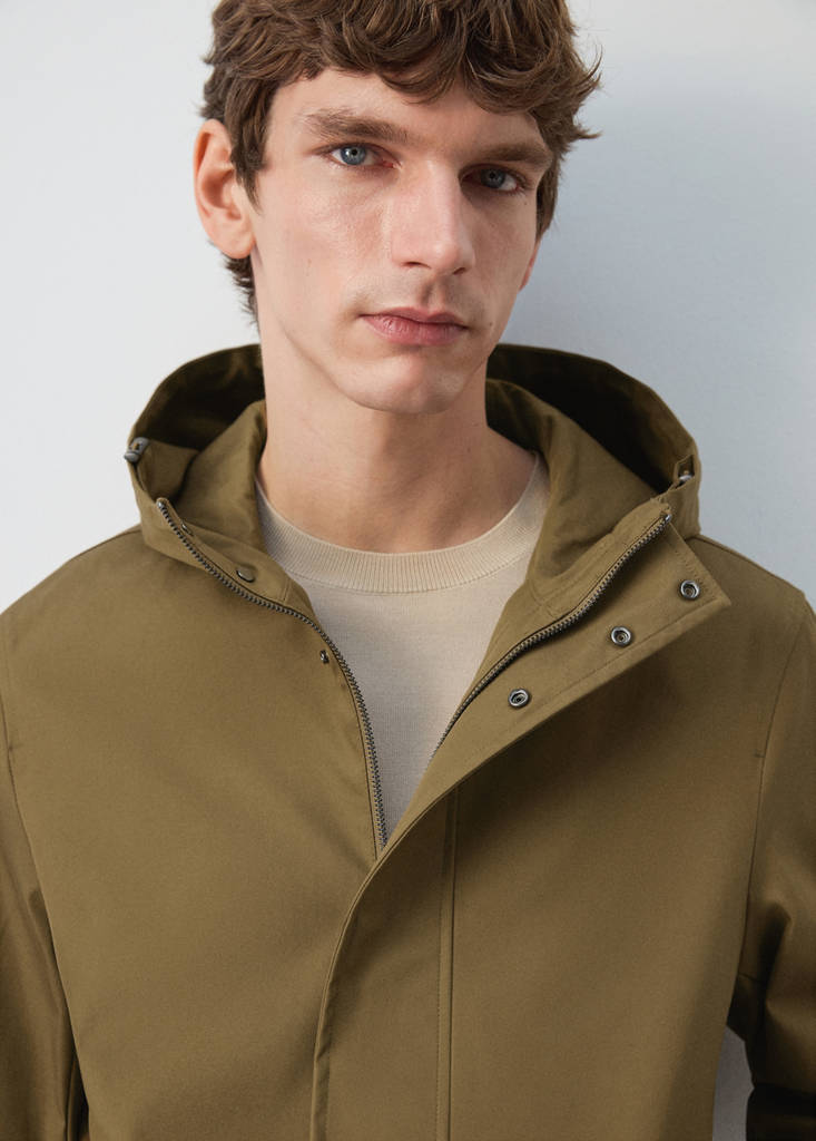 Water-repellent parka with pockets — Ochre