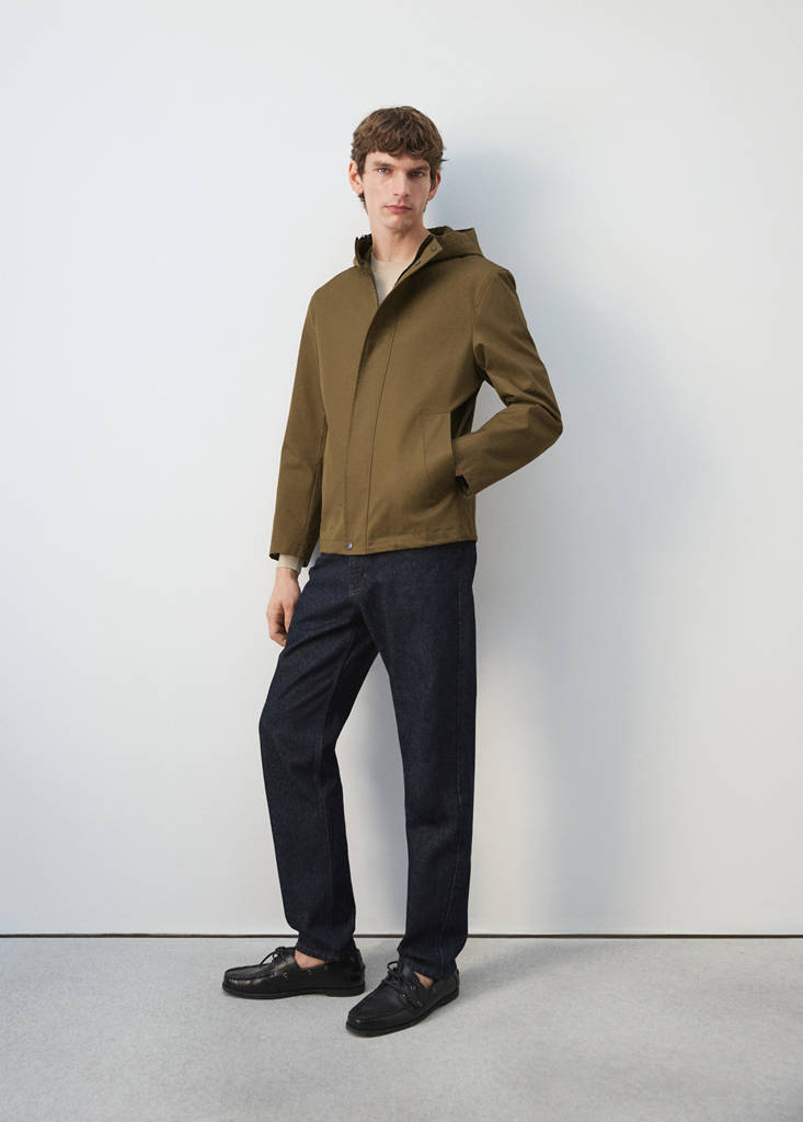 Water-repellent parka with pockets — Ochre