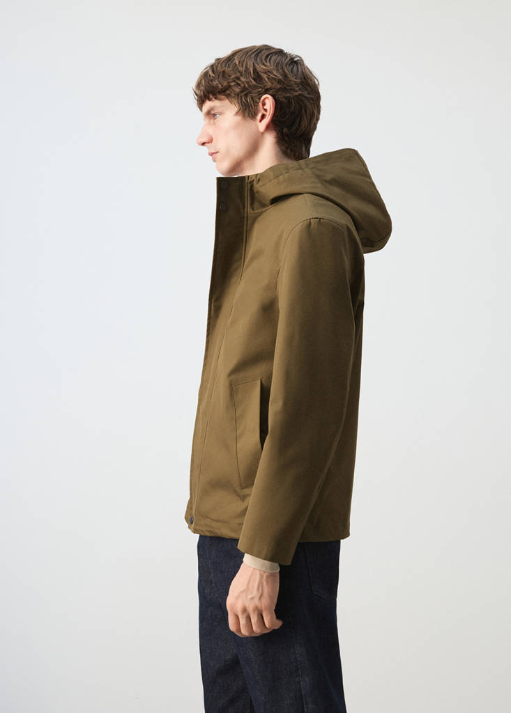 Water-repellent parka with pockets — Ochre