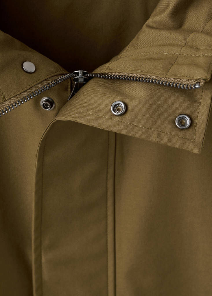 Water-repellent parka with pockets — Ochre
